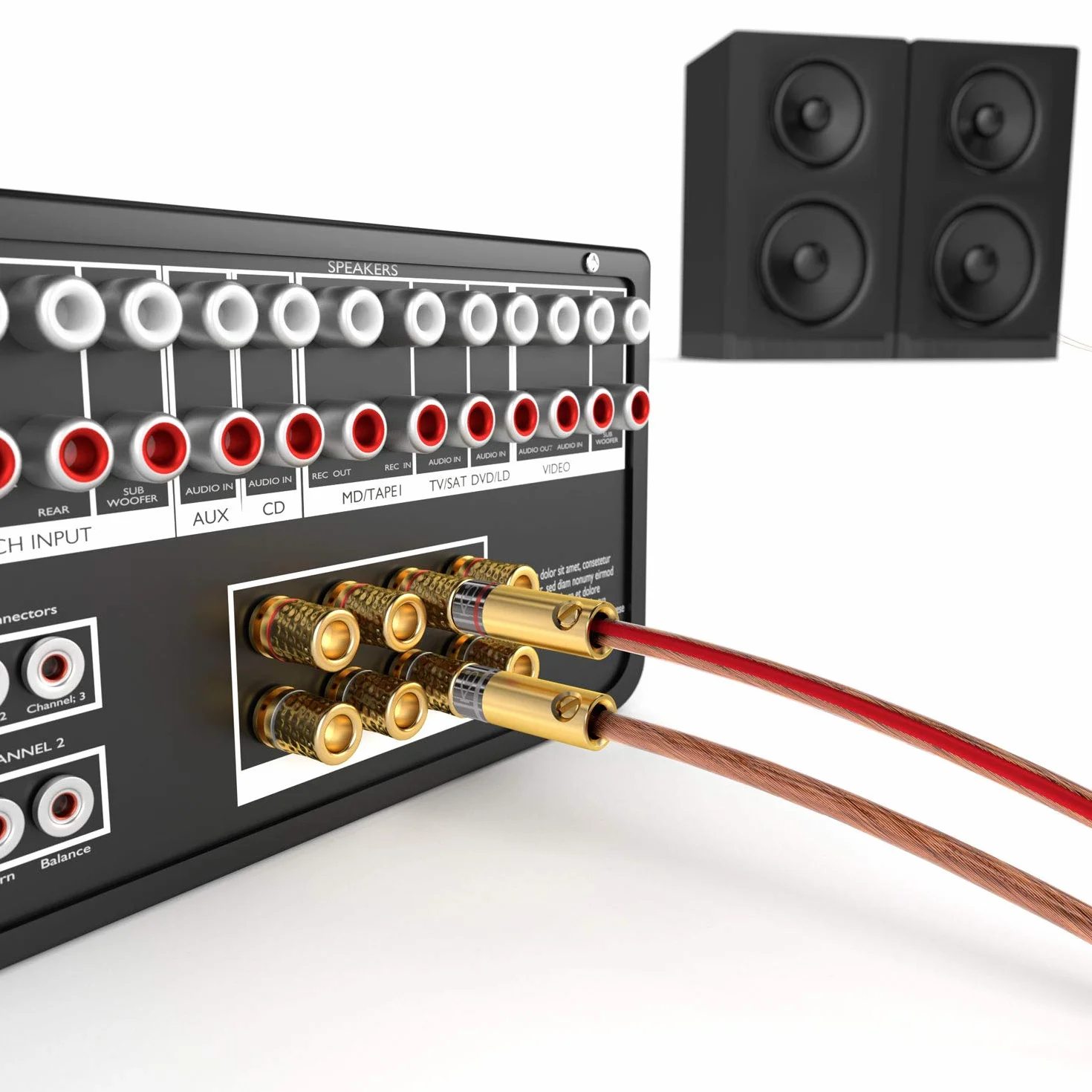 KabelDirekt Spine a banana 5 coppie per altoparlanti 6 mm² avvitabili dorati