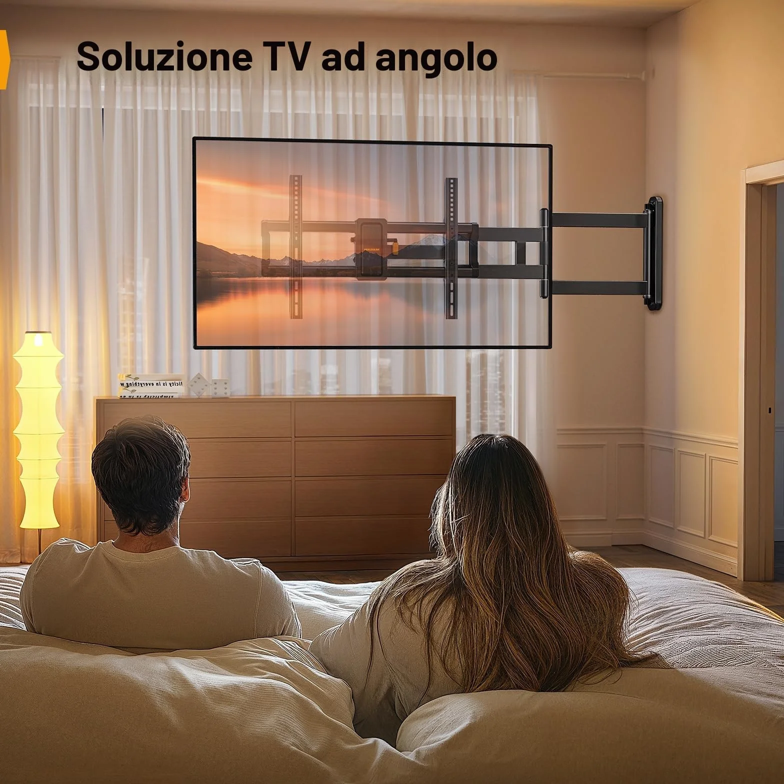 Perlegear Staffa TV Parete Braccio Lungo 943mm per TV 42-84 Pollici 68kg VESA 600x400mm