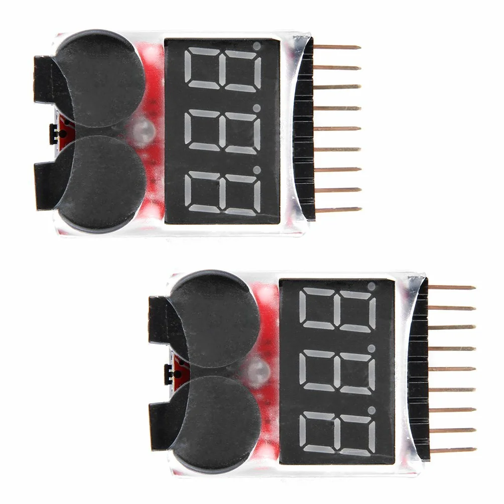 DollaTek 2PCS RC Lipo Battery Monitor Tester Alarm Buzzer Low Voltage LED Indicator for Li-ion LiPo 1-8S