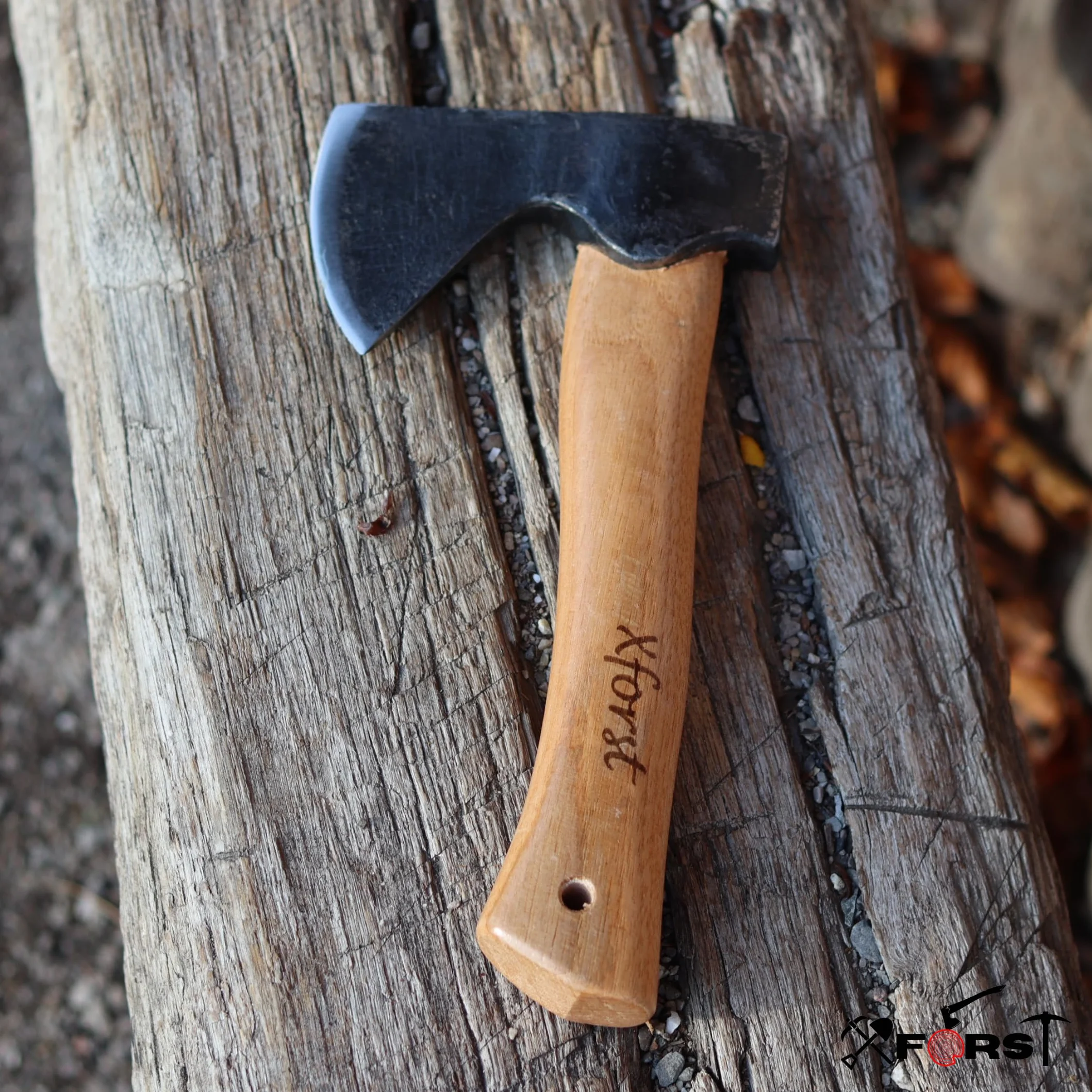 Xforst Ascia Vikinga sopravvivenza a mano manico legno 27cm