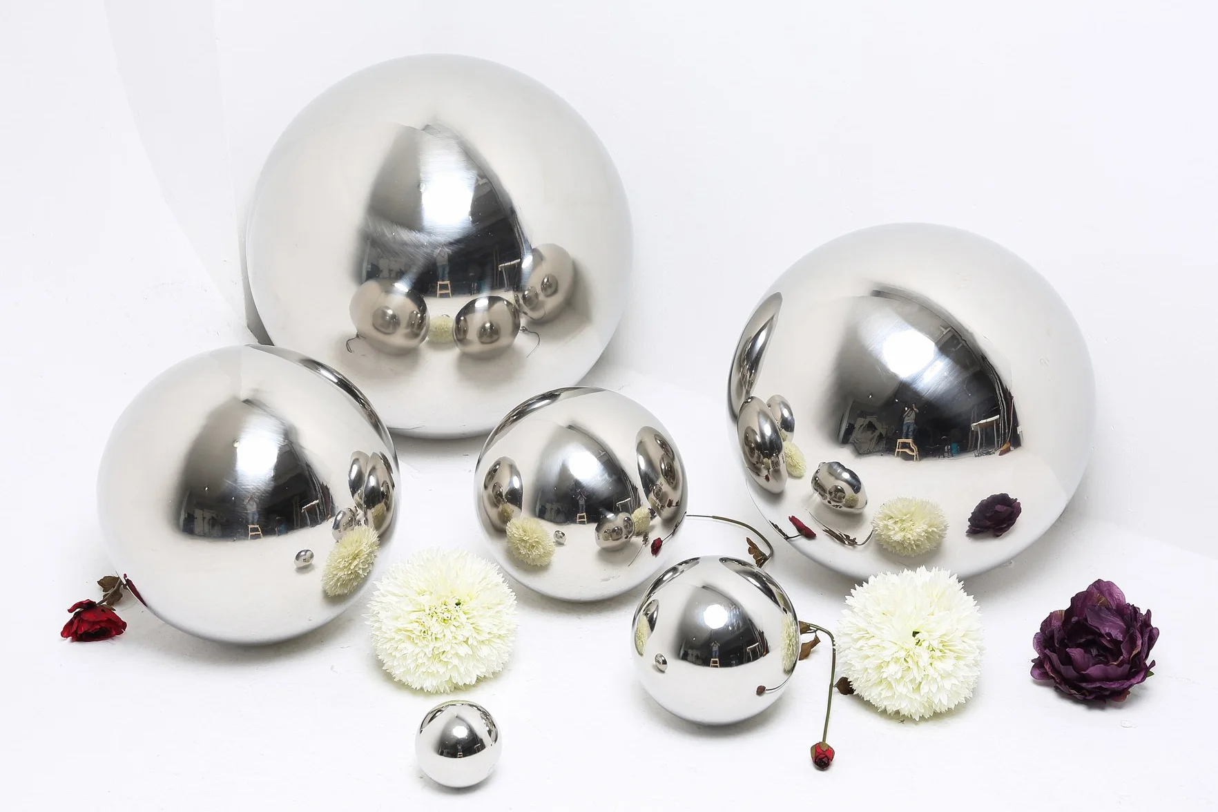 koehko Giardino Sfera 4 – 100 cm (Altezza 38 cm) Lucidatura di Alta qualità di Acciaio Inossidabile o Gr. a Sfera 38 cm