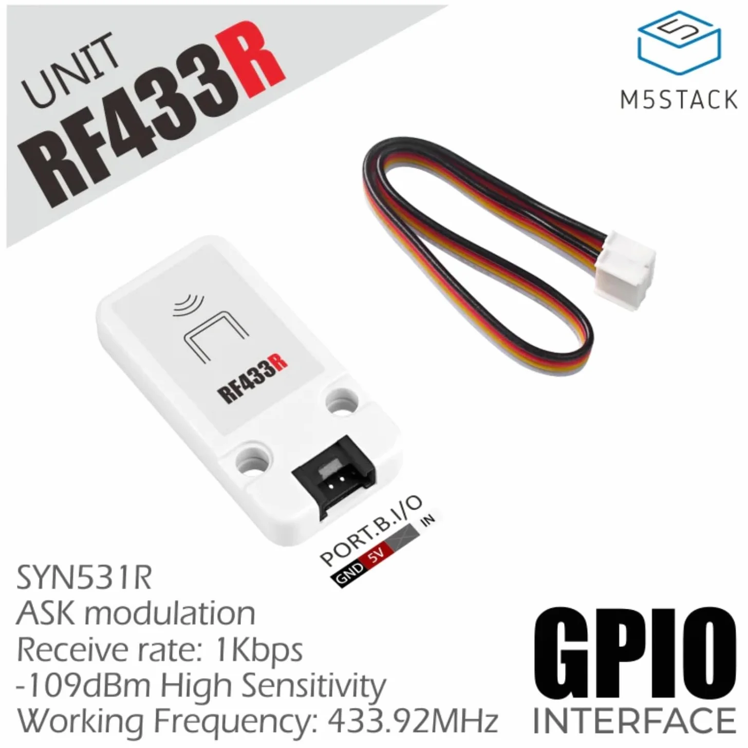 M5Stack RF Unit 433MHz SYN513R Ricevitore Modulo RF ad alte prestazioni