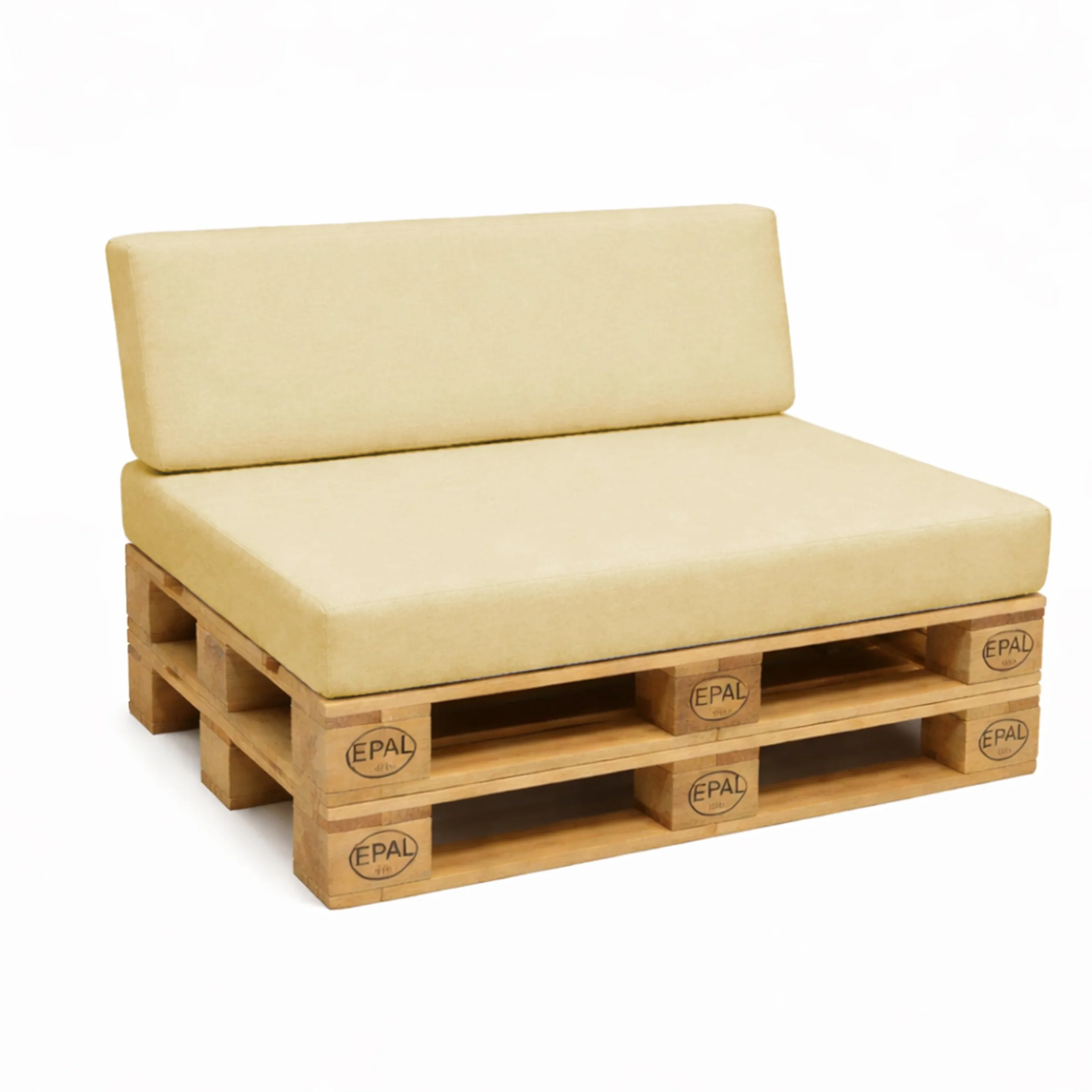 Cuscini per Pallet Impermeabili Beige 120x80 cm Seduta 120x40 cm Schienale Set di 2 Oeko-Tex Made in EU