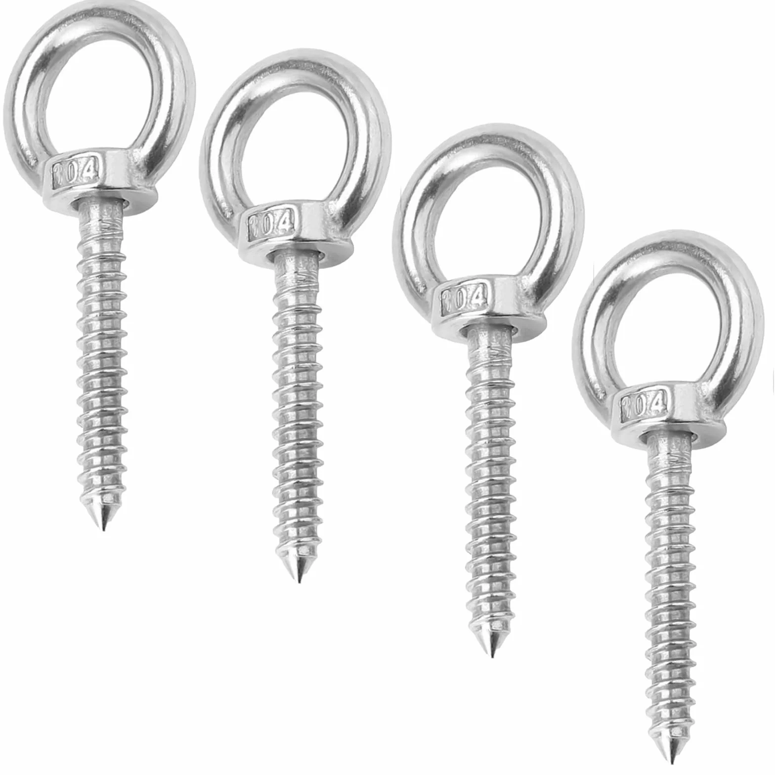 4 viti con occhiello in acciaio inox M10, ganci da soffitto per carichi pesanti, viti ad occhiello, vite ad anello m10, occhielli a vite, per stand amaca, sedia a dondolo, yoga, applicazioni pesanti