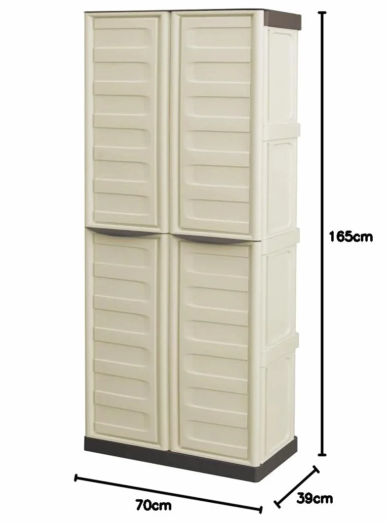 Armadio alto da esterno Art Plast S70/TPT Plastica 70x39x16.5 cm Tortora Ecrú