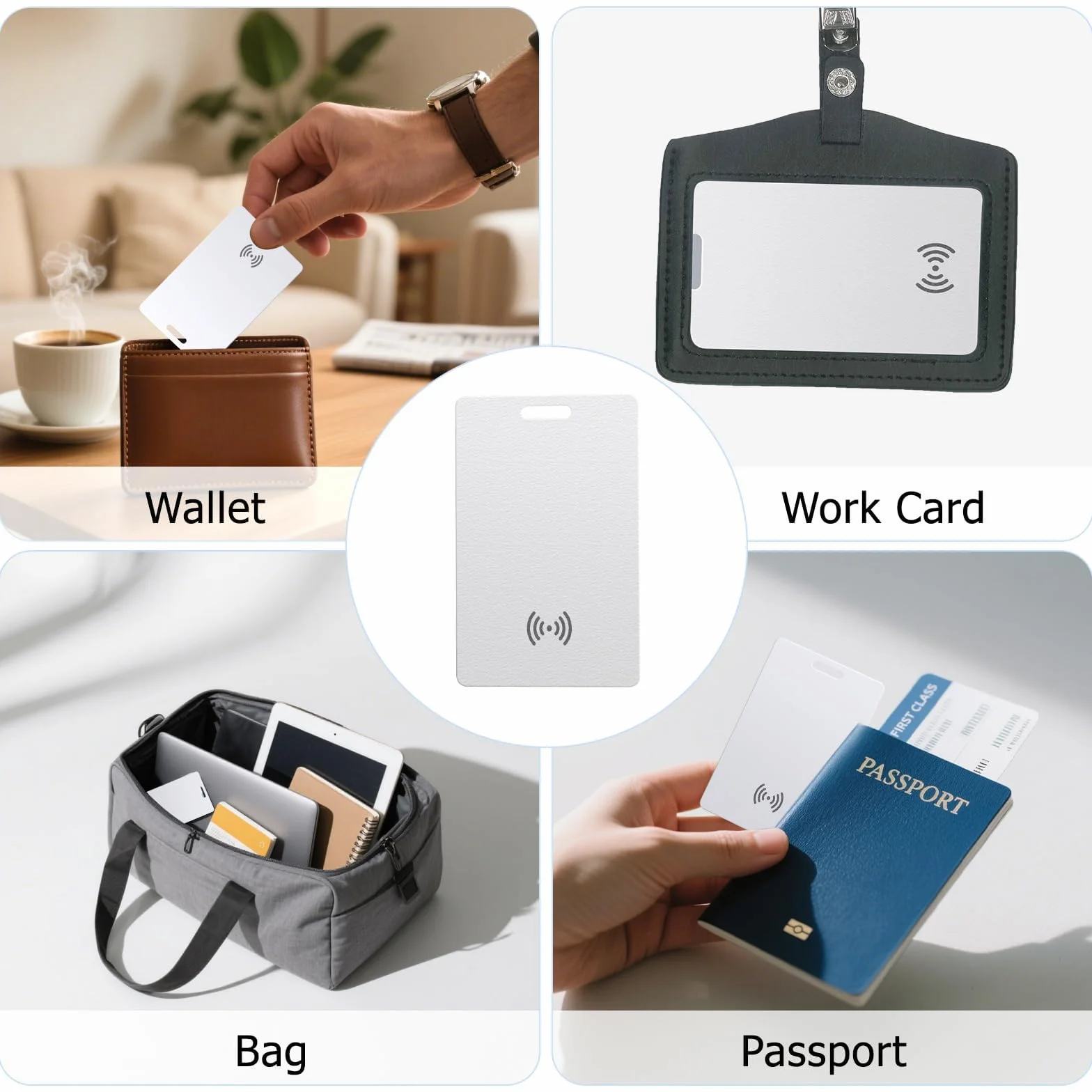 Wallet Tracker Android Ricaricabile Senza Cavo IP68 Impermeabile Compatibile Google Trova il Mio Dispositivo