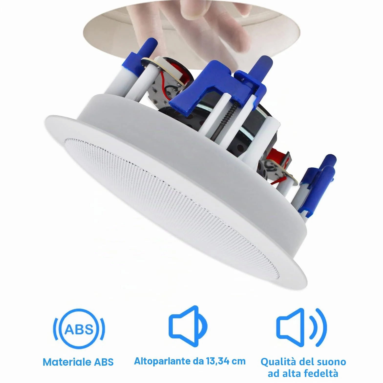 Herdio Altoparlante da soffitto 5,25 pollici 8 Ohm 300 watt suono da incasso