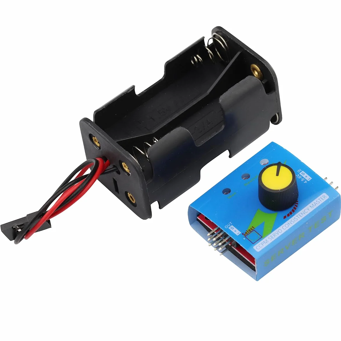 Custodia portabatterie 4 celle 6V AA connettore 2P JR servo tester 3 canali motore ESC modulo per elicottero auto barca robot
