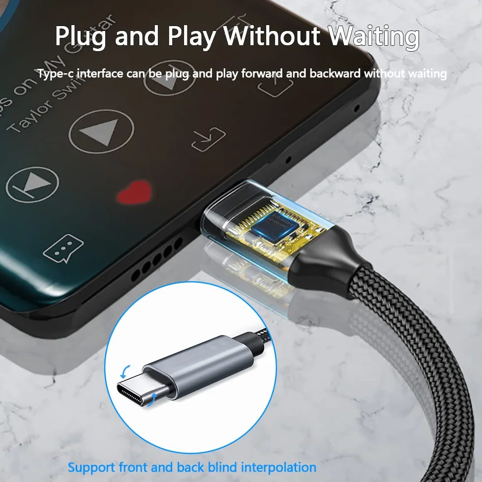 Unnderwiss Adattatore Audio USB C a Jack 3.5 mm per Cuffie, Compatibile con Galaxy S21 S21+ Note20 S20 Ultra, Huawei P40 P30 Pro Mate 20 30, Xiaomi 9 8