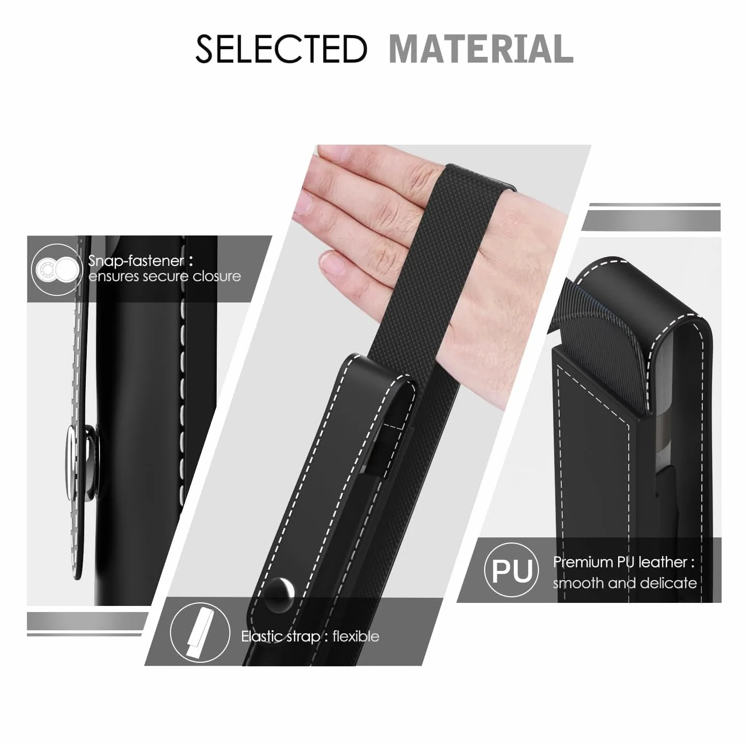 MoKo Portapenne per Apple Pencil PRO, 1a/2a Gen, USB-C, Pelle PU, iPad Pencil Custodia, Nero