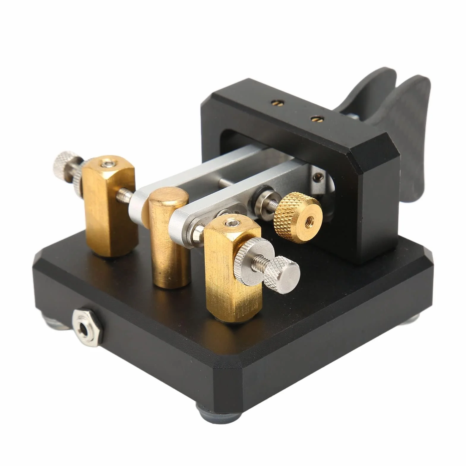 Mini CW Key Automatic Morse Code Keyer Telegraph Double Paddle POTA SOTA LOTA Nero