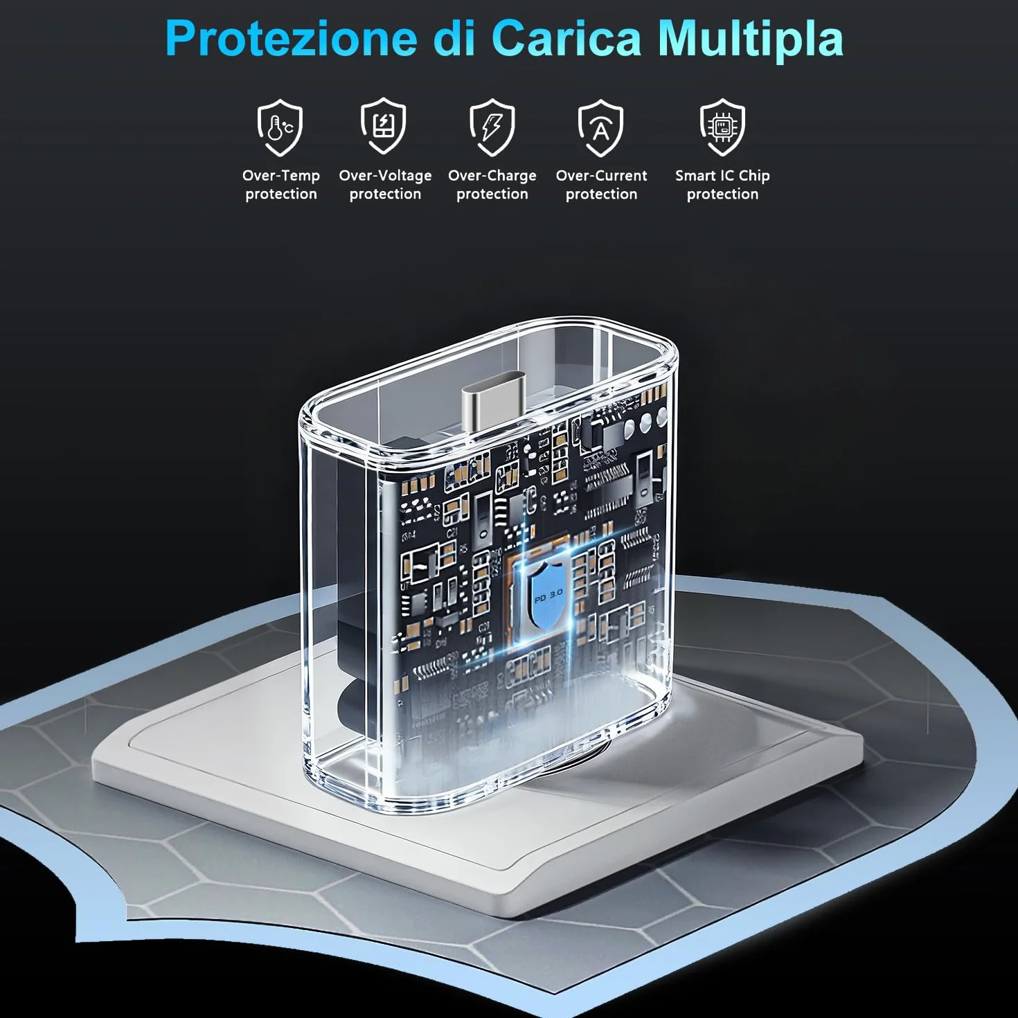 Apple MFi Certified 25W USB C Caricatore iPhone 14/13/12/11 Pro Max Plus Mini SE XR X XS 8 7 6 con Cavo Lightning 1m