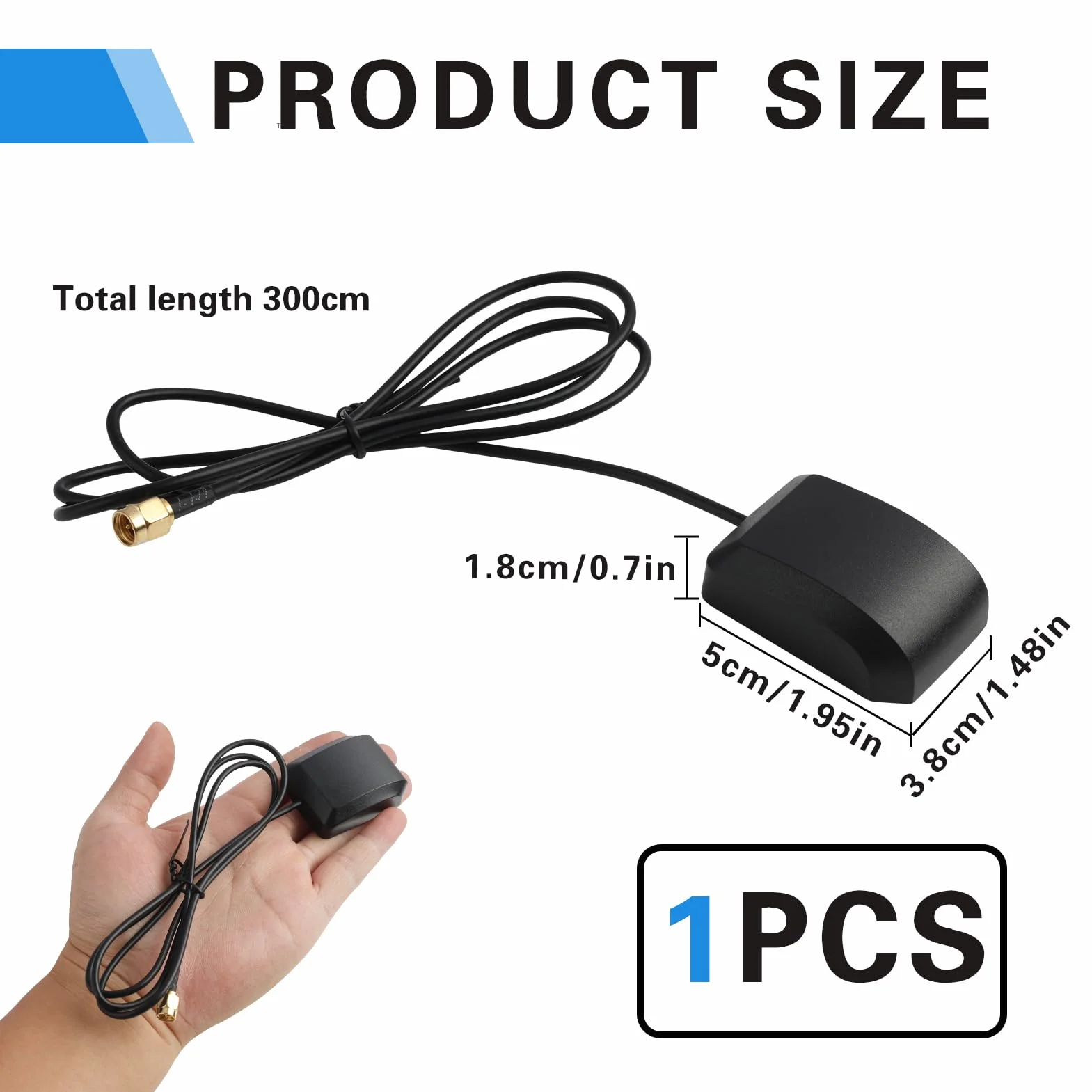 Antenna GPS attiva SMA 3 m RG174 impermeabile per auto GPS tracker 4G LTE