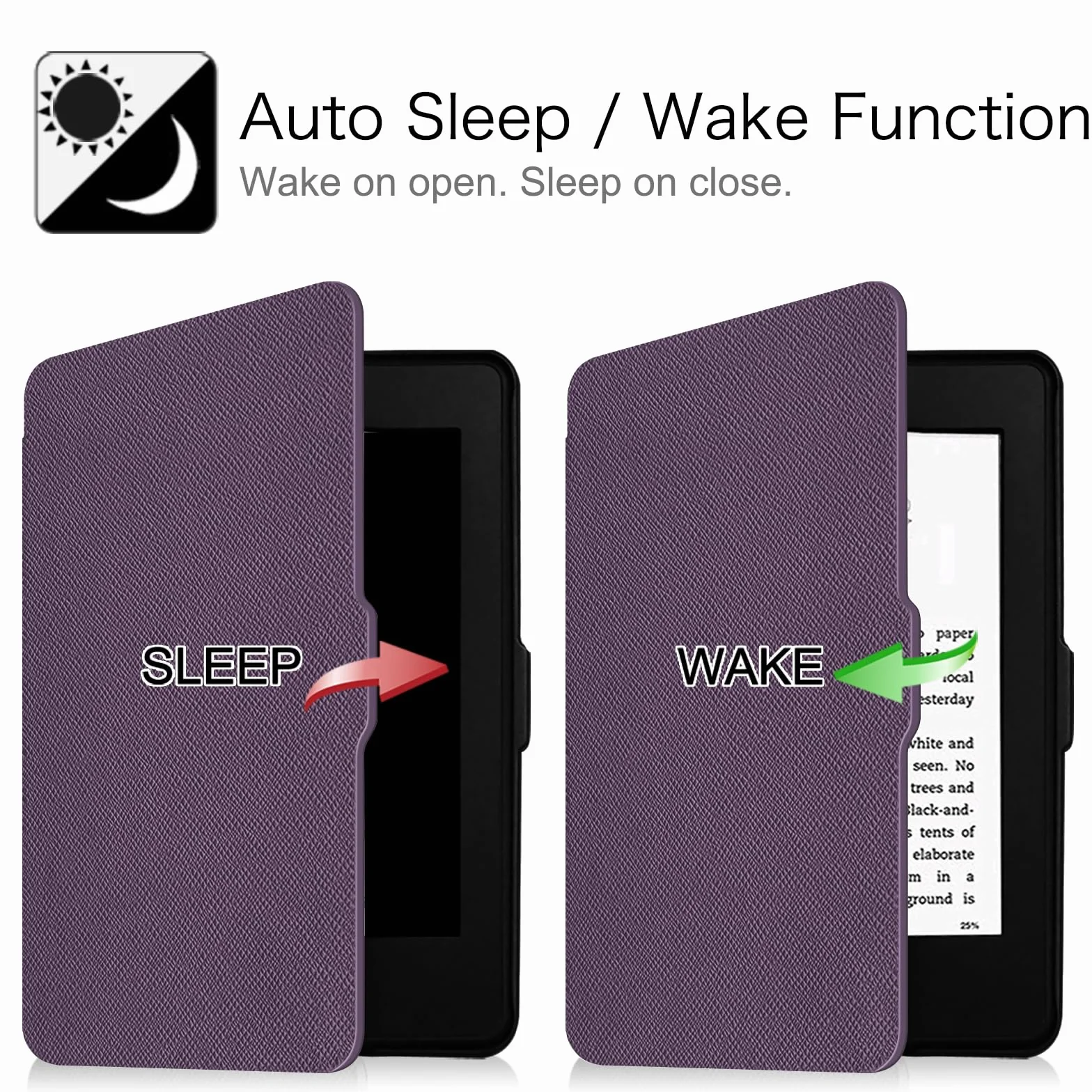 FINTIE Custodia per Kindle Paperwhite 6" 2012-2017 Modello EY21 DP75SDI, Cover Sottile Leggero con Auto Sveglia/Sonno, Viola