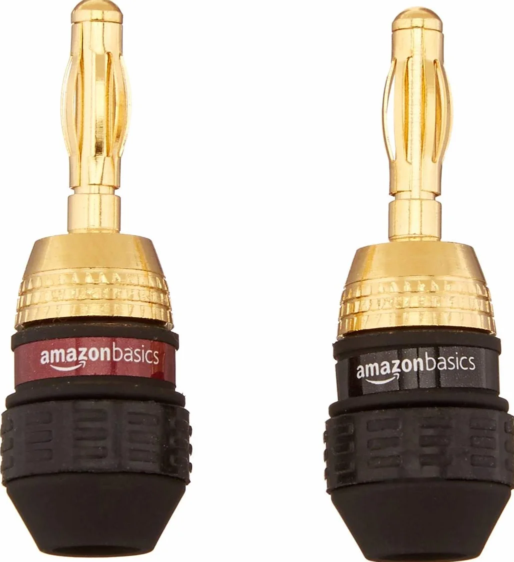 Amazon Basics Maschio/Femmina Connettore a banana, 6 paia, Nero