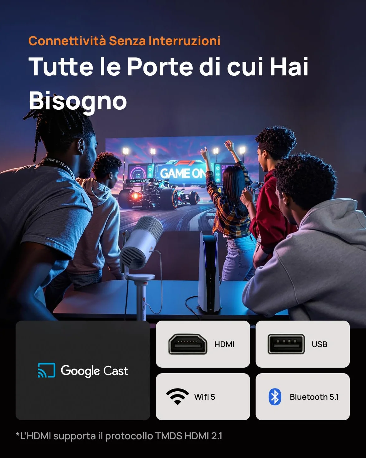 XGIMI MoGo 4 Laser Proiettore Portatile 550 Lumen ISO Supporto 360° Batteria Integrata Google TV Netflix Harman Kardon