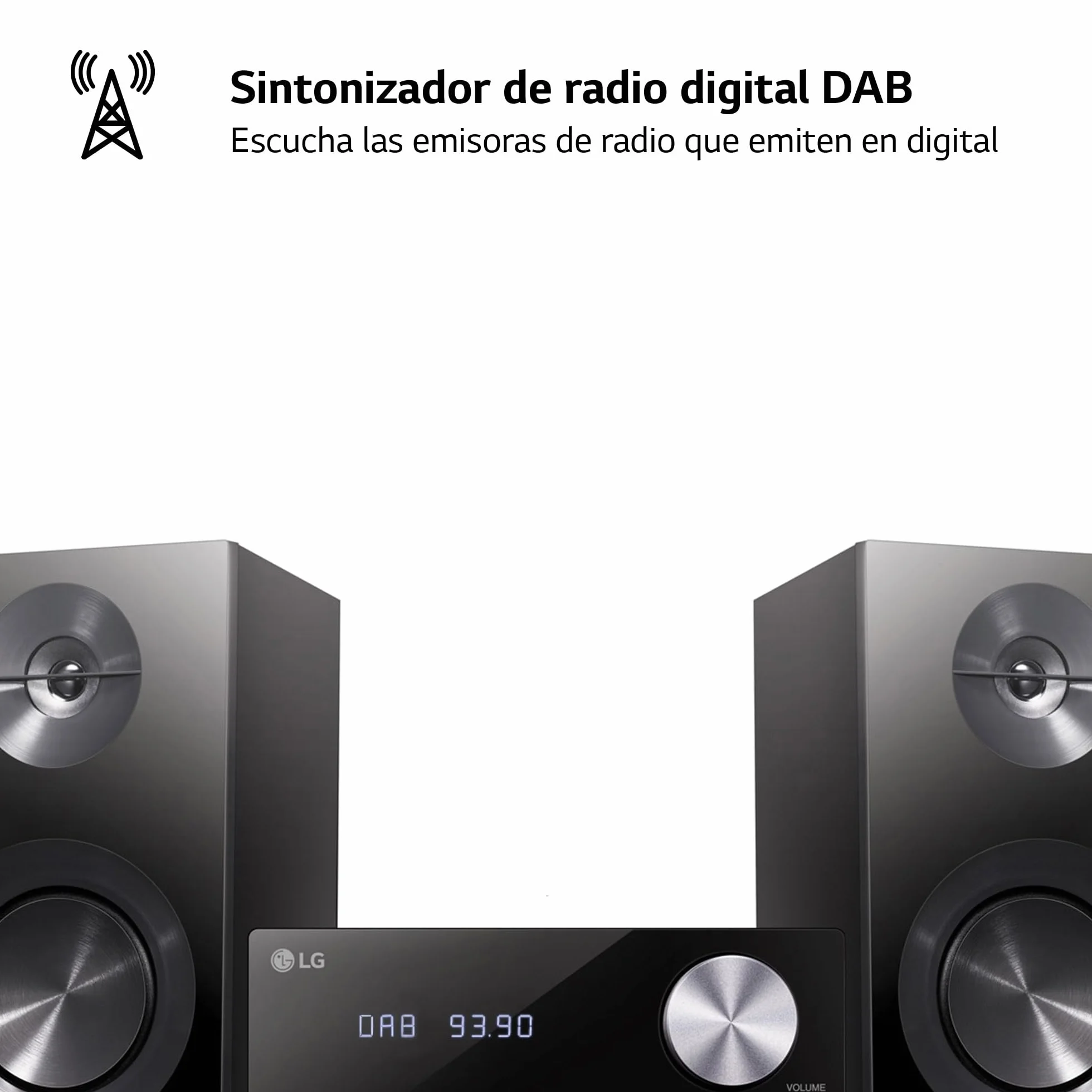 LG Impianto Stereo Casa Micro Hi Fi 2.0 Ch 100W Bluetooth USB CD MP3 DAB+ FM Equalizzatore Nero