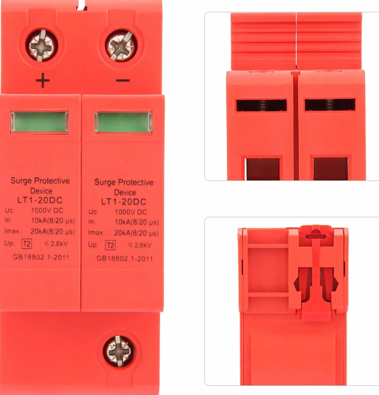 DEWIN Scaricatore DC 1000V 2P 10KA~20KA Dispositivo di Protezione Contro Sovratensioni
