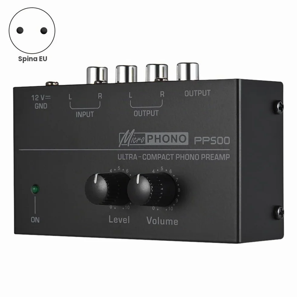 PP500 Pre Amp Preamplificatore Phono con Level Volume Control Spina EU