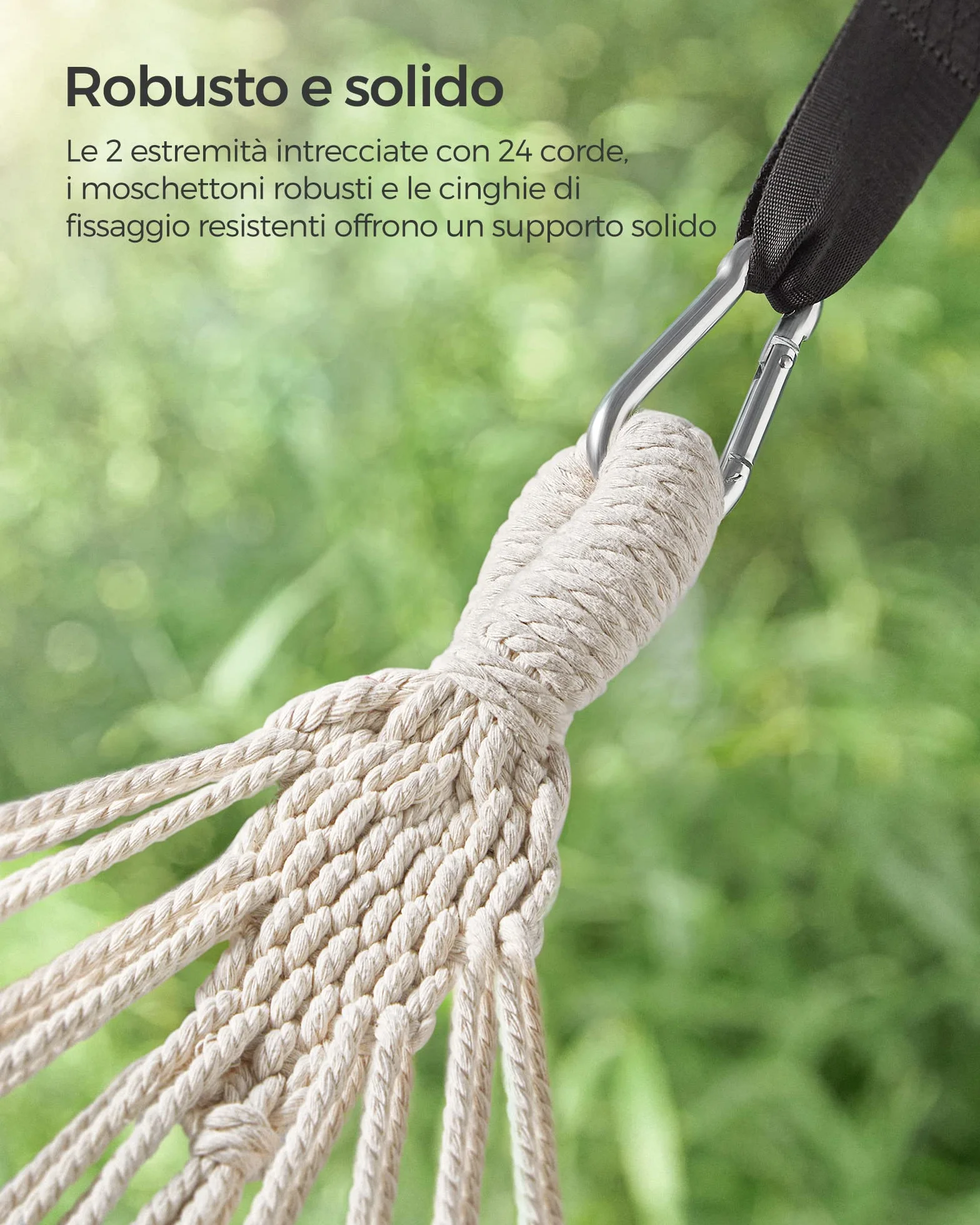 SONGMICS Amaca Doppia 210 x 150 cm 300 kg Grigio GDC15GY