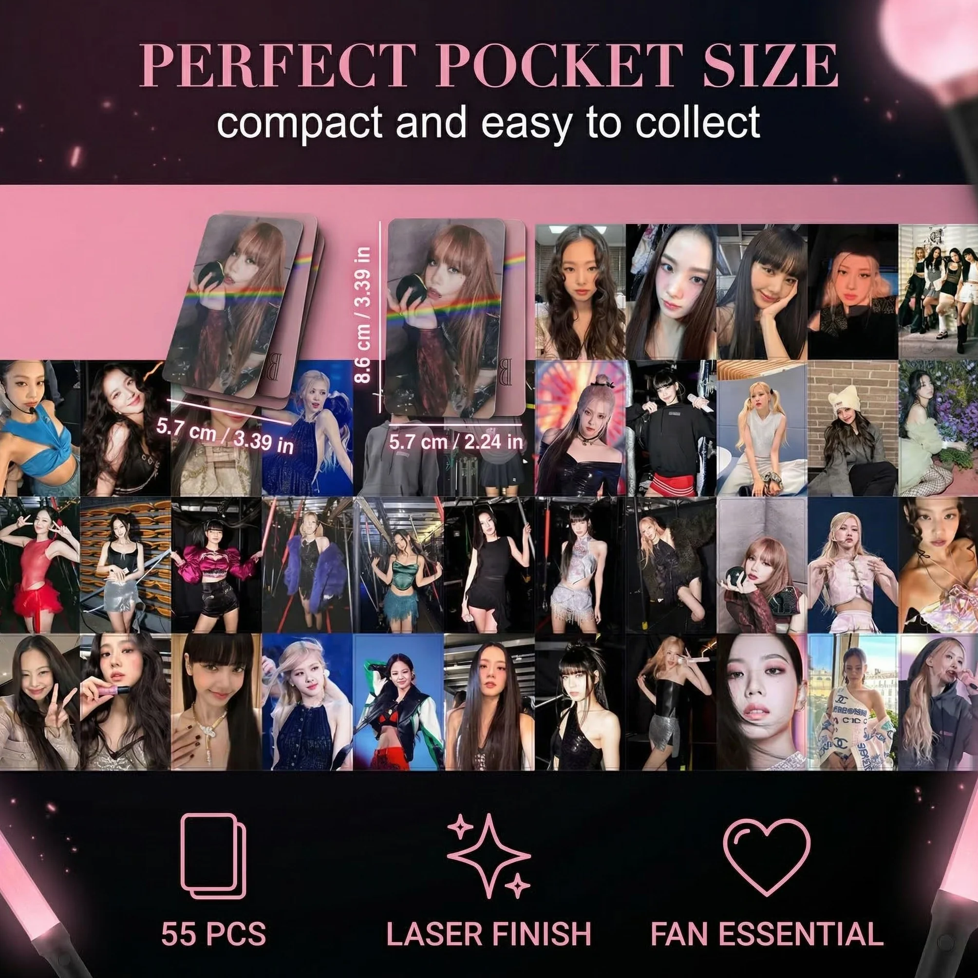 Set 55 Photocards BP 40 Adesivi Carte Fan Artistiche Collezione Regalo Kpop