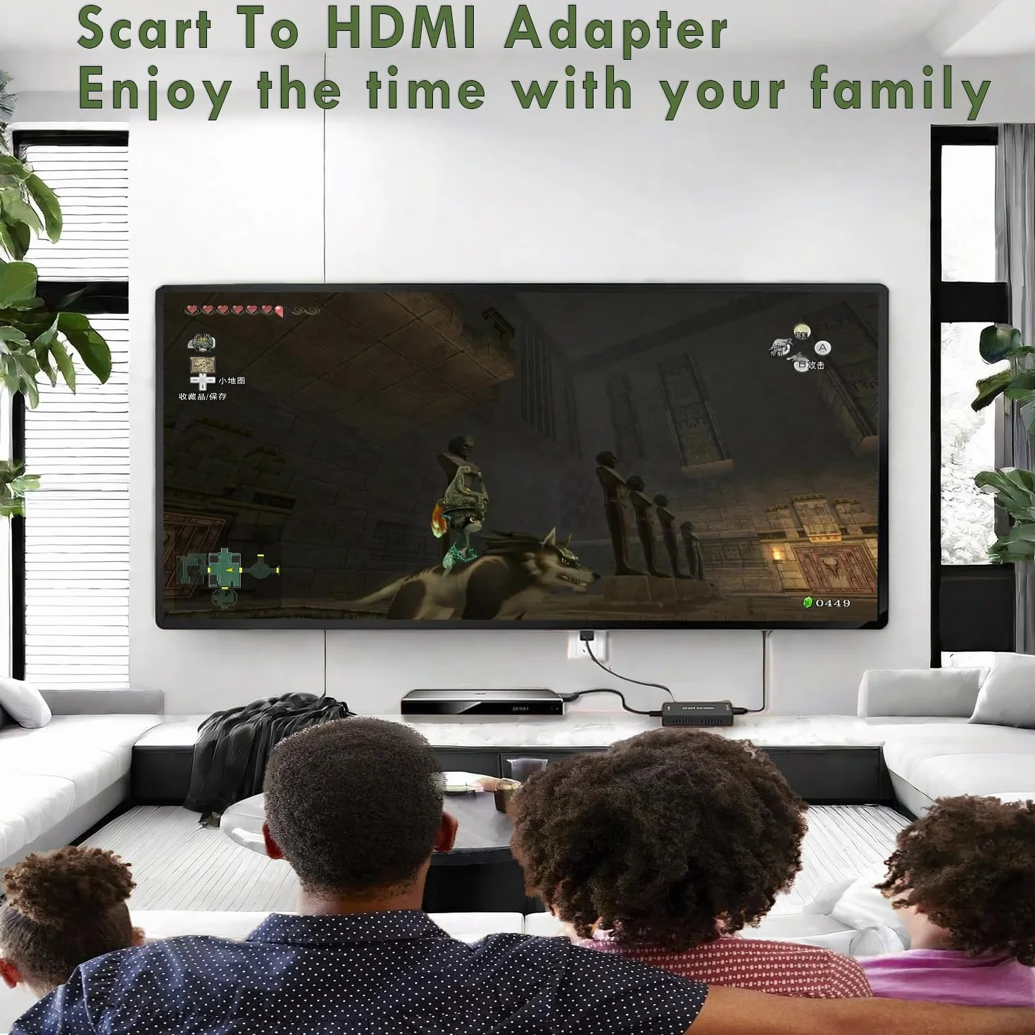 Adattatore Scart a HDMI con Cavi HDMI, Full HD 1080P Switch Video Audio Converter per HDTV