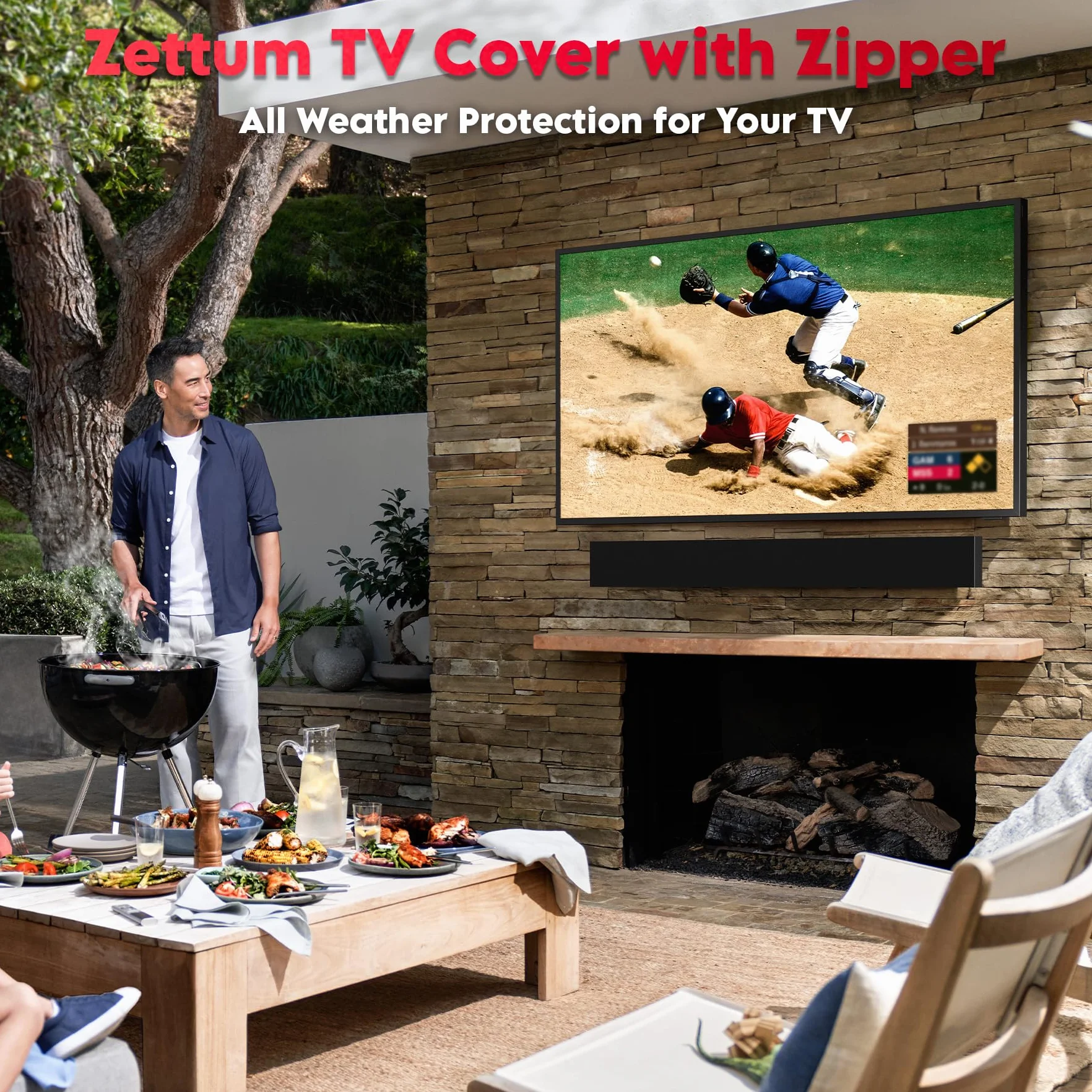 Zettum Custodia per TV pieghevole 40-43 pollici Impermeabile Tessuto Oxford 600D PU con Cerniera