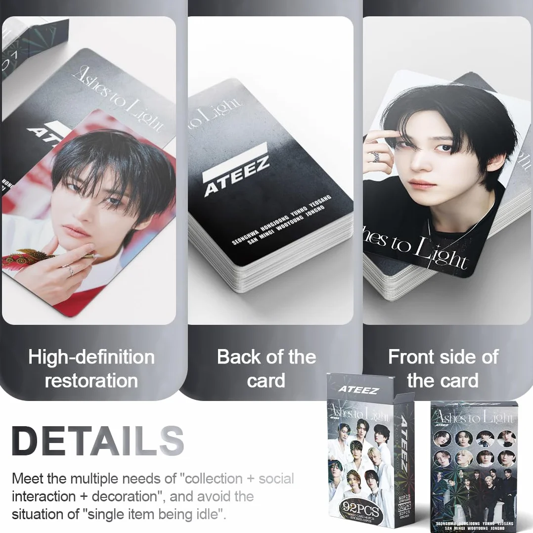 Ateez Photocards 60 pezzi Lomo Carte 32 Adesivi Album Merch per Fan