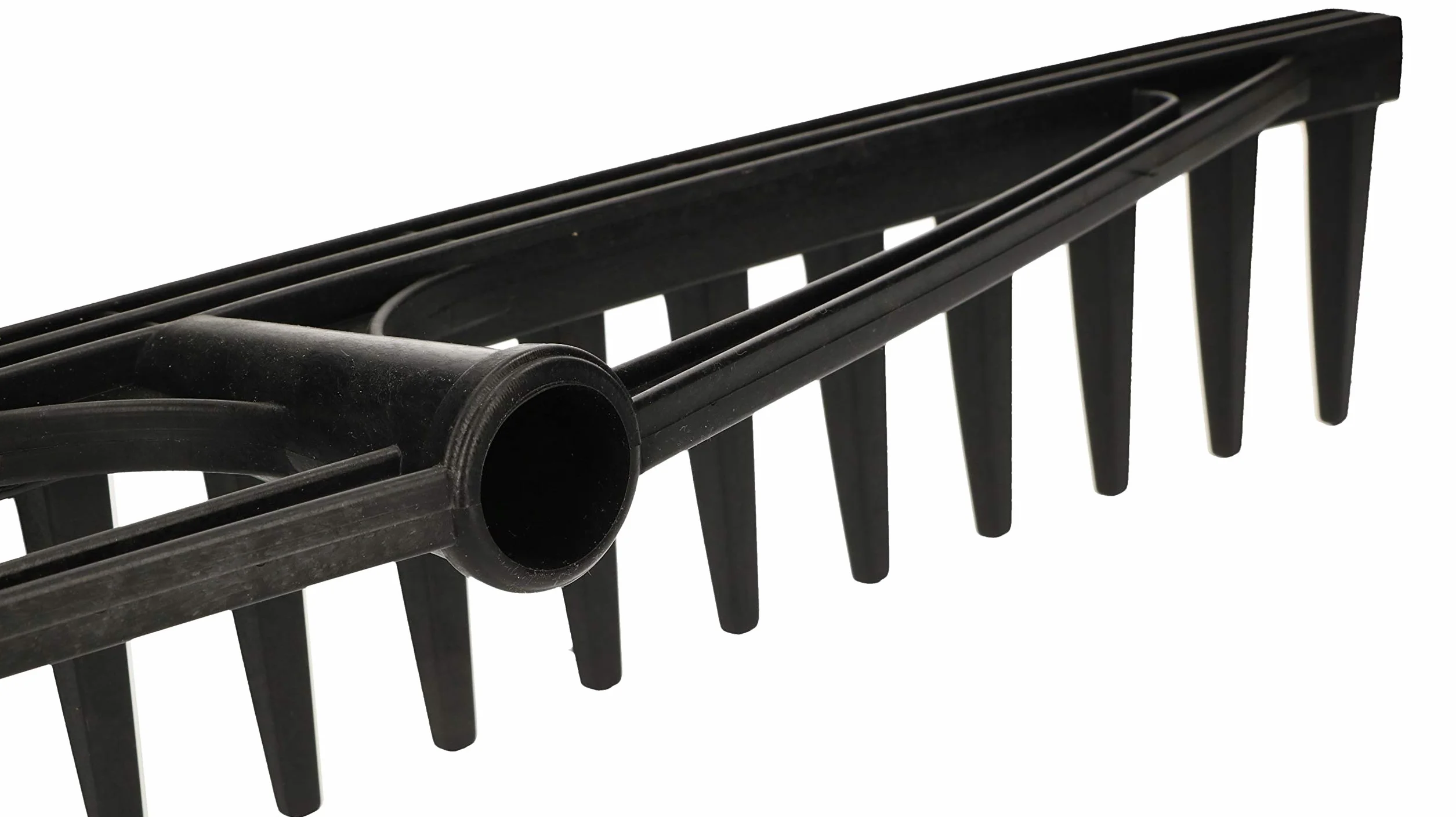 KOTARBAU® Rastrello per Foglie - Rastrello Giardino - Plastica - 61 cm - Nero - 18 Denti - per Erba Fieno - Senza Manico - Leggero Resistente