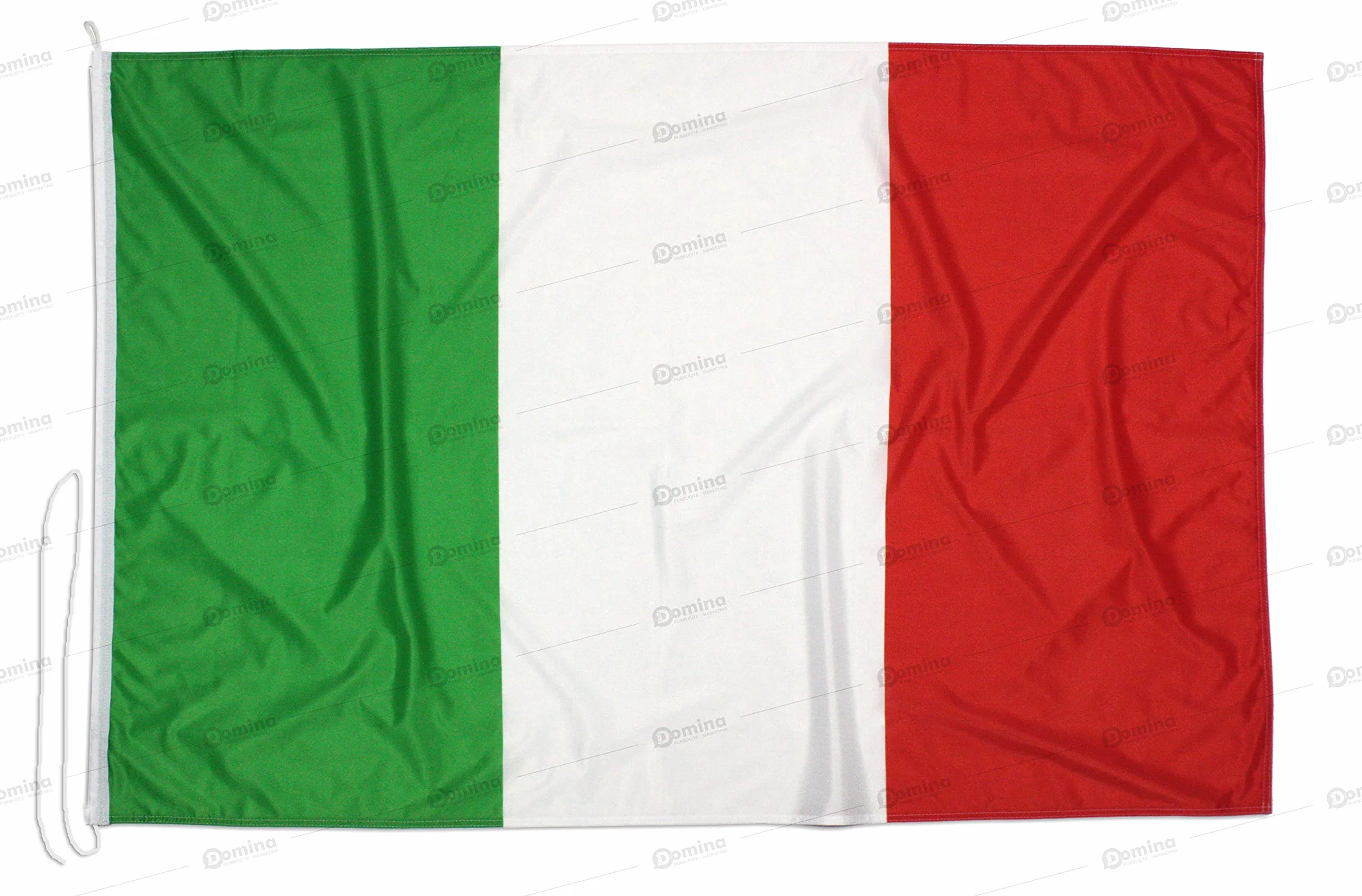 Bandiera Italia 100x70 cm Tessuto Nautico Antivento 115 g/m² con Cordino e Doppia Cucitura