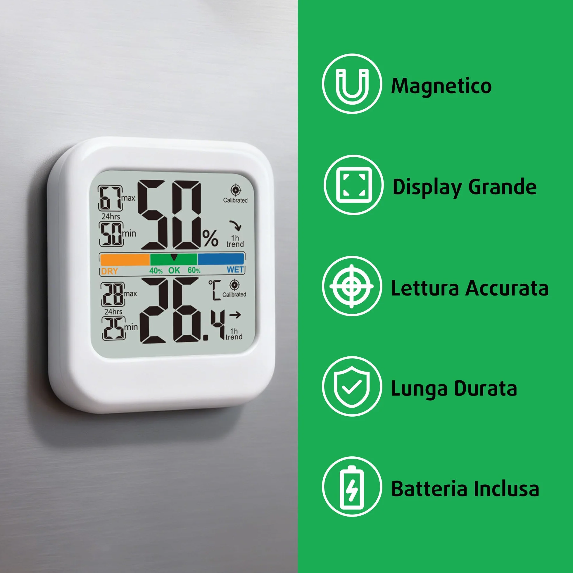 G.CATACC Termometro Igrometro Digitale per Ambiente Interno Misuratore di Umidità Temperatura Casa