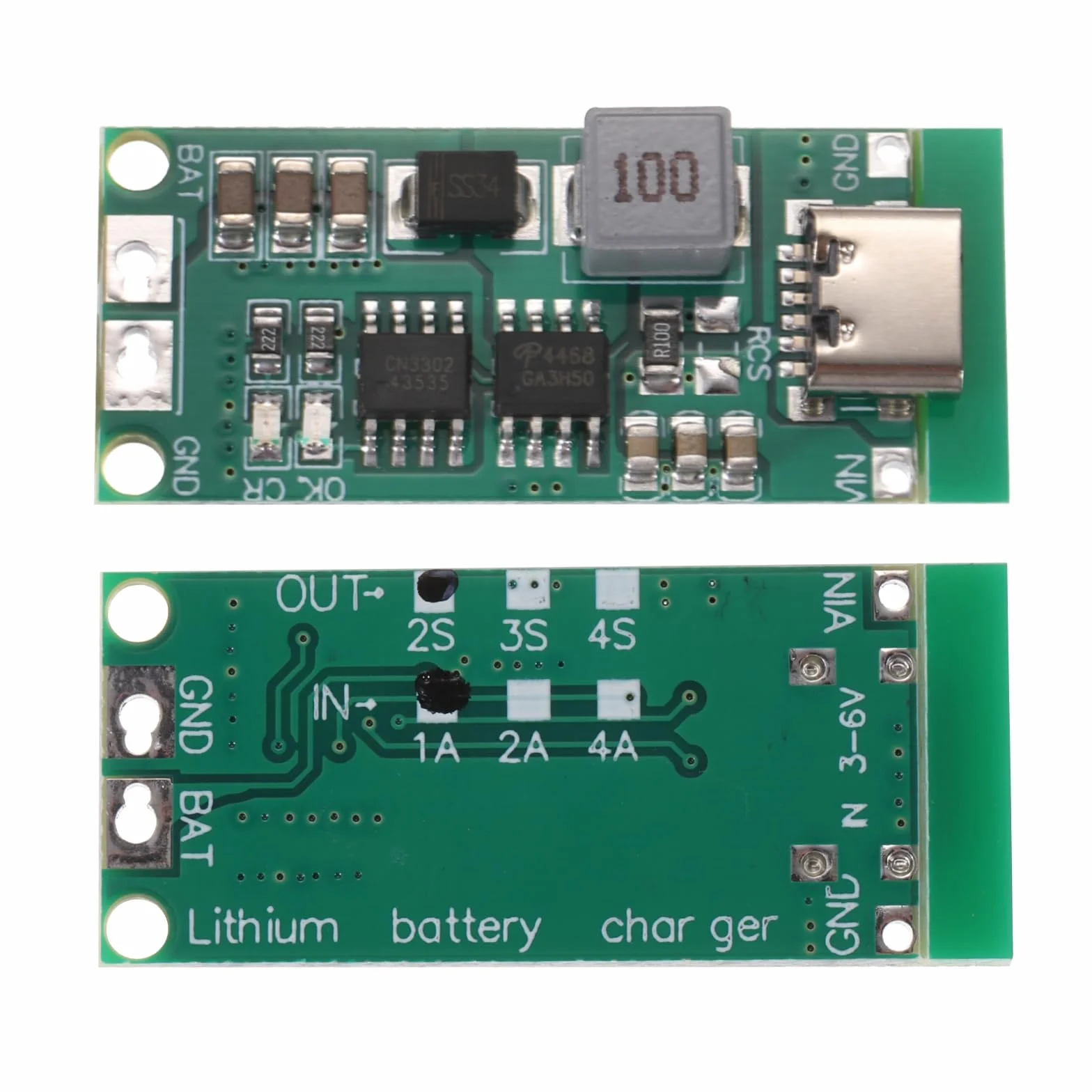 Modulo di ricarica boost per batterie al litio 2S 3S 4S Type-C 8.4V 12.6V 16.8V scheda regolabile per power bank Li-Po