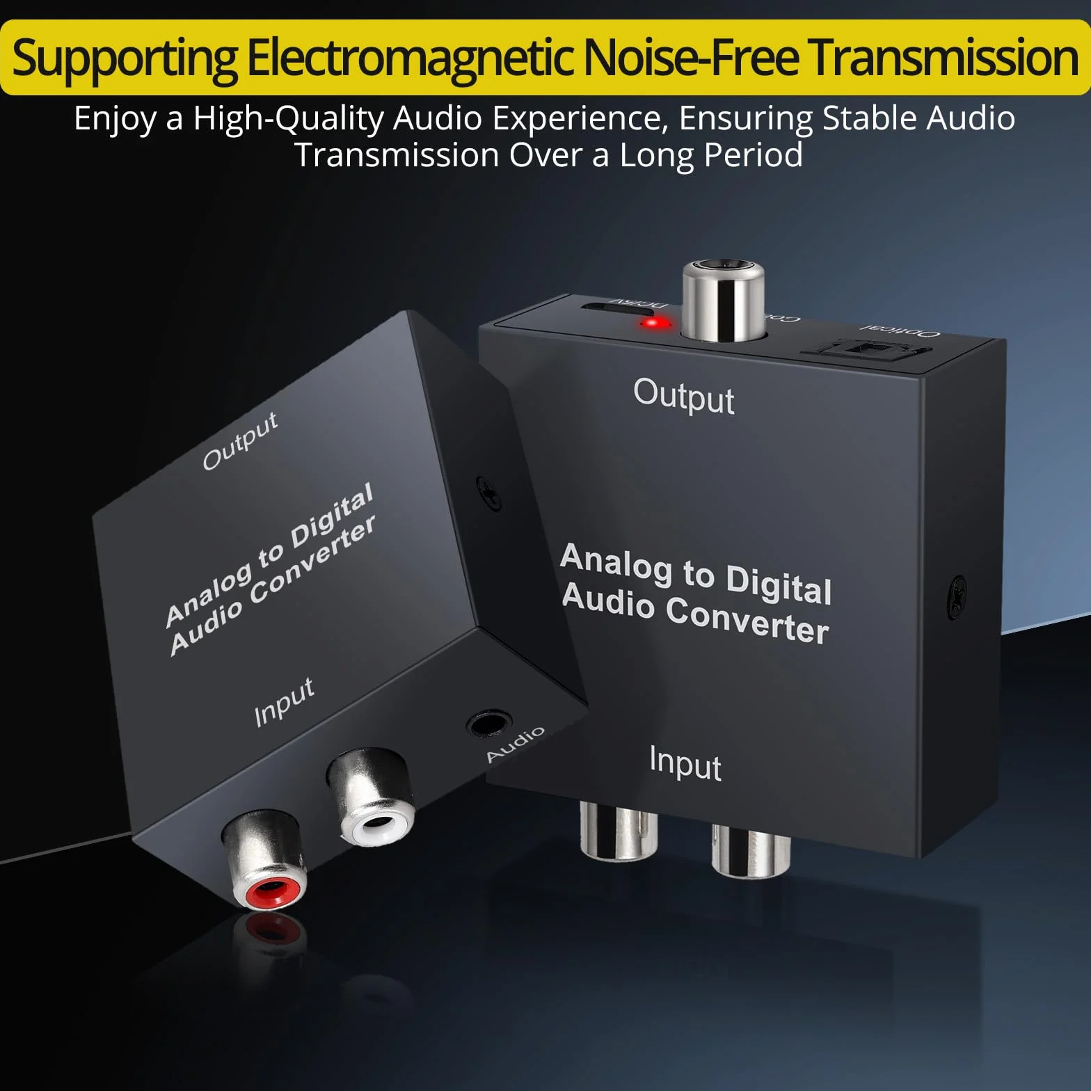 PROZOR Convertitore Audio Analogico a Digitale RCA Jack 3.5mm AUX a Toslink Ottico Coassiale con Cavo Ottico OD 4.0 per PS3 Blu-ray HD DVD AV