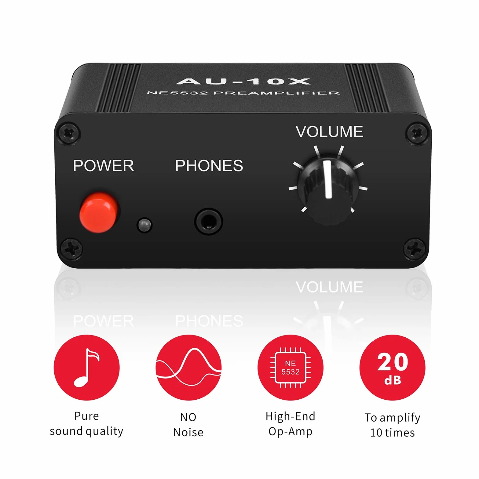 Preamplificatore audio stereo mini compatibile con RCA 3,5 mm, amplificatore per cuffie, preamplificatore fonografico giradischi 20 dB