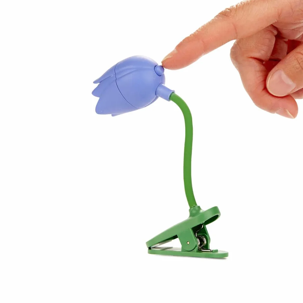 Balvi Lampada Flessibile con Clip a Forma di Tulipano per Lettura Colore Lilla
