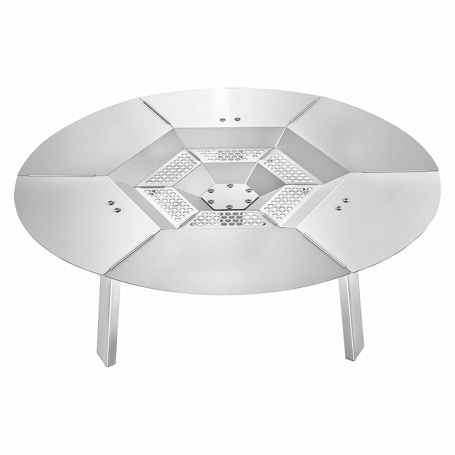 VEVOR Deflettore di Calore per Braciere da 635 mm Deflettore per Braciere da Falò in Acciaio Inox 304 per Stufa Solo Yukon, Forma di Rotonda, Copribruciatore Staccabile, Accessori da Campeggio