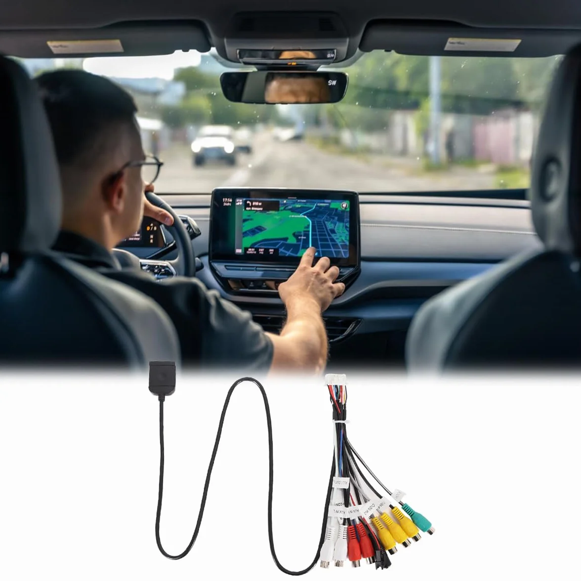 Cavo per autoradio Android 20 pin con adattatore slot scheda SIM per navigatore GPS multimediale