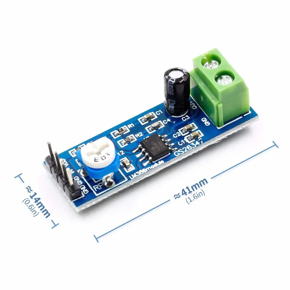 LM386 Audio Amplifier Module 200 Times 5V-12V 10K Resistance