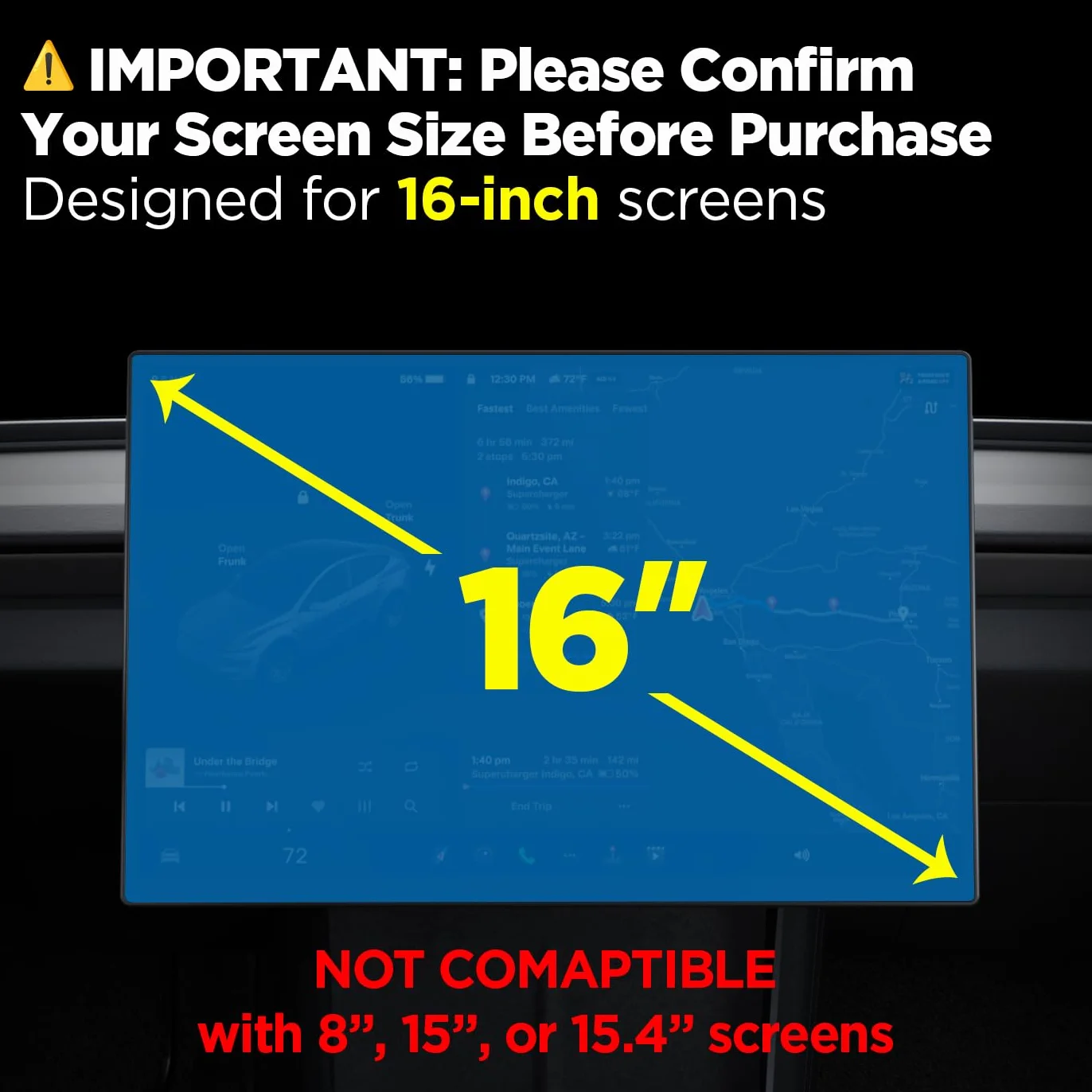 Spigen Glas.tR EZ Fit Vetro Temperato per Tesla Model Y L (2026) 16 pollici, Antiabbagliante