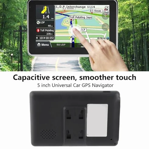 Navigatore GPS per Auto Touch Screen 5 Pollici DDR256M 8GB MP3 FM Mappa Europa Nero