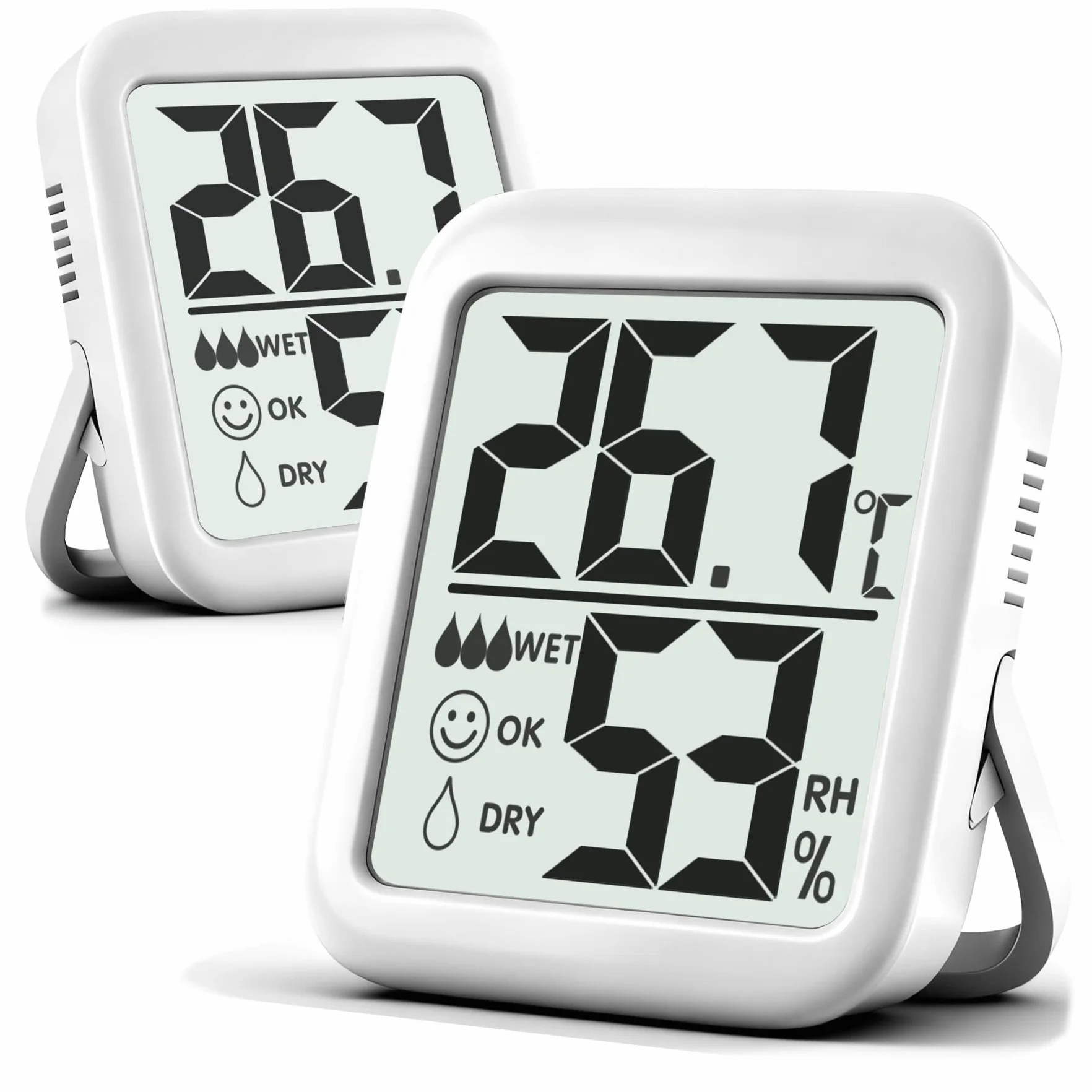 Termometro Ambiente Interno Igrometro Digitale 2 pezzi Monitor Temperatura Umidità per Casa Terrario Incubatrice Serra