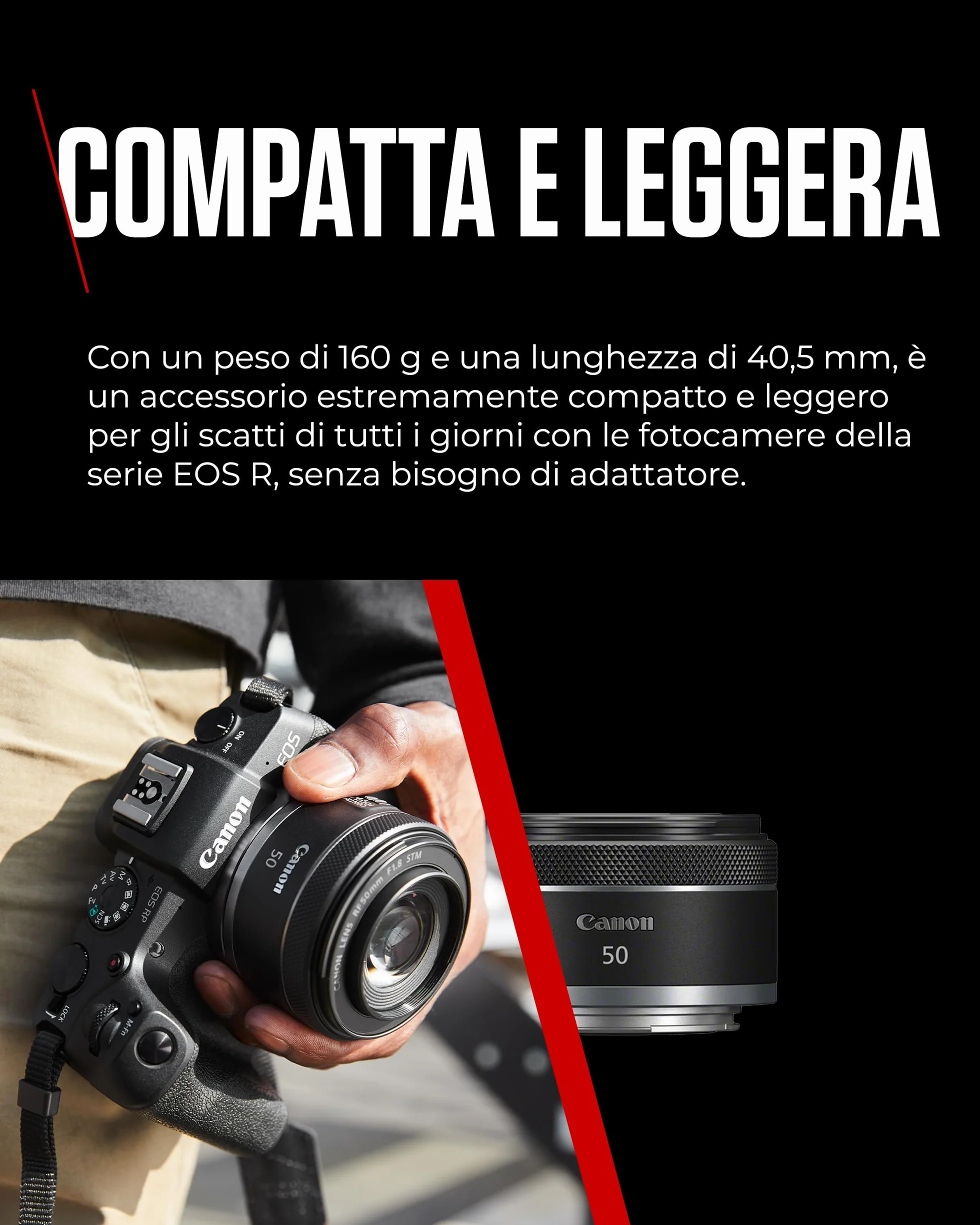 Canon Obiettivo RF 50mm F1.8 STM Compatto e Leggero per Fotocamere EOS Serie R