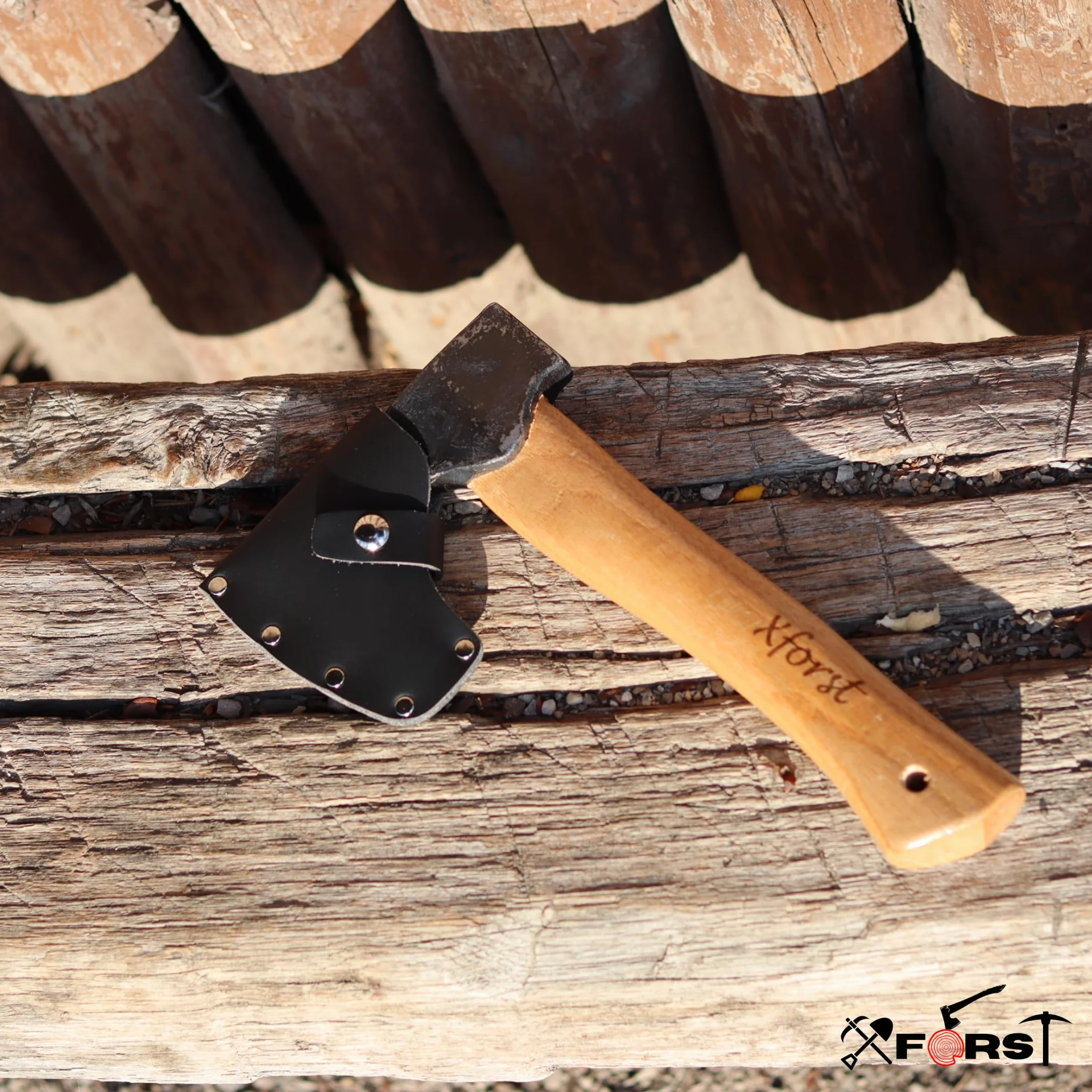 Xforst Ascia Vikinga sopravvivenza a mano manico legno 27cm