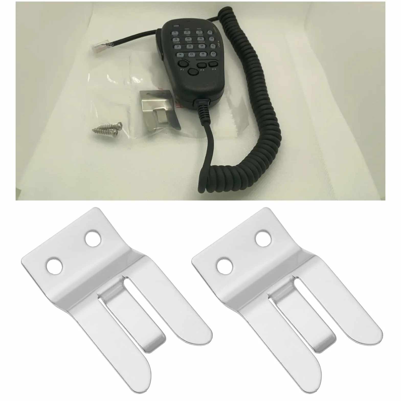 EMSea 5 Pezzi Supporto Clip Microfono Compatibile Yaesu MH-48 FT8900 FT7800 FT7900 FT8800 FT1807 Radio