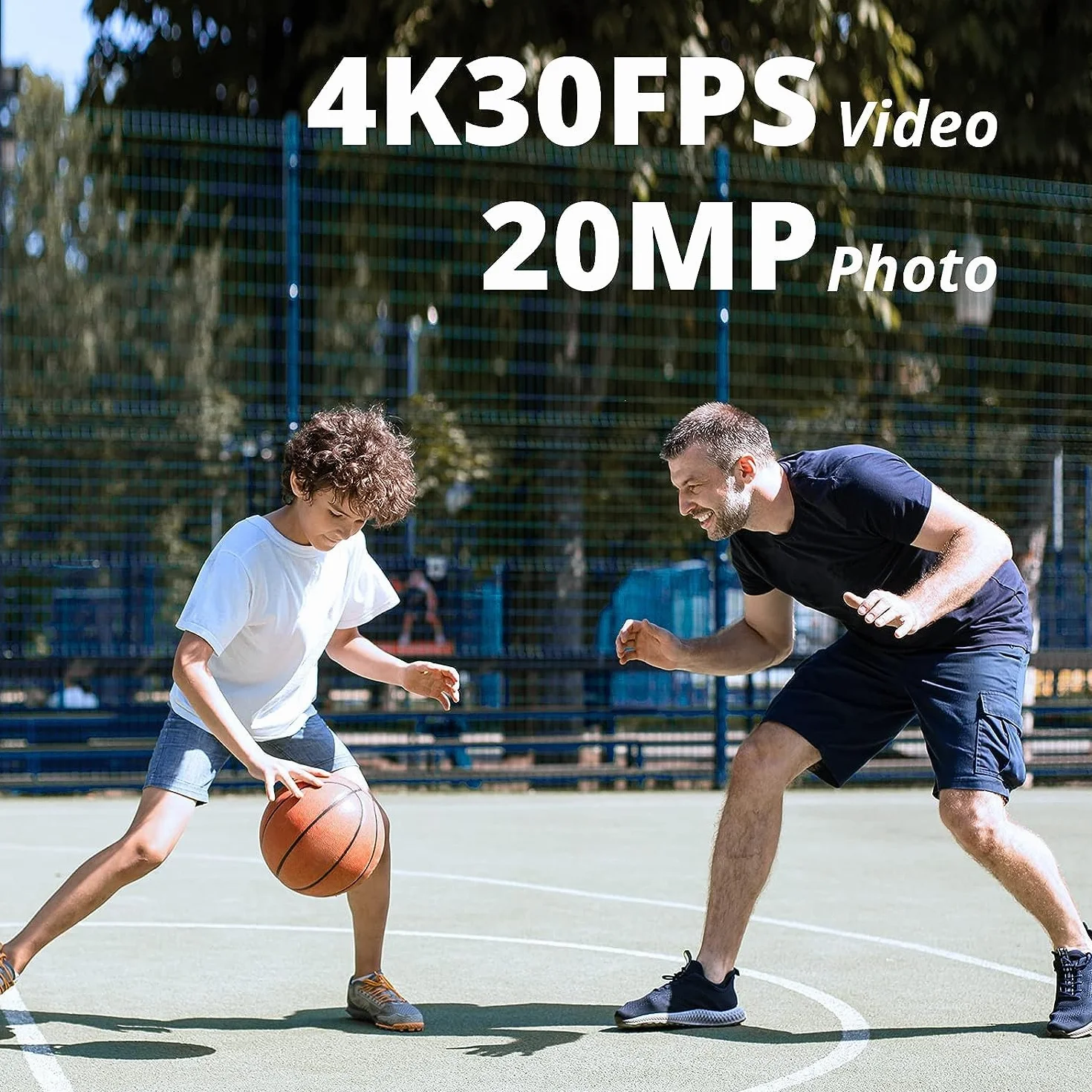 AKASO Brave 4 Pro Action Cam 4K 40M 64GB U3 Scheda di Memoria, Videocamera 20MP WiFi 170° Grandangolare Doppio Schermo EIS