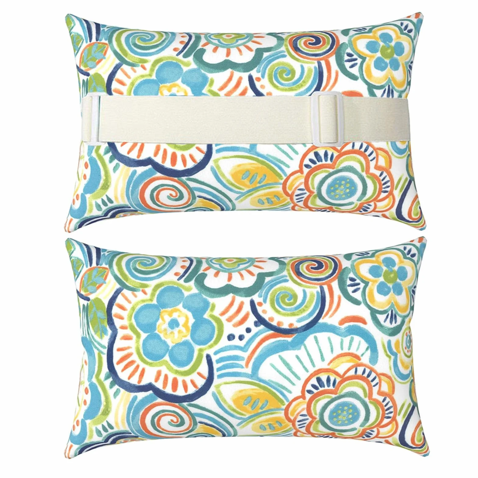 Confezione da 2 Poggiatesta Sdraio Prendisole per Sedia a Sdraio, Cuscino Poggiatesta Esterno impermeabile con Elastica Regolabile per Arredamento da Giardino (28 * 40cm,Vintage Étnico)