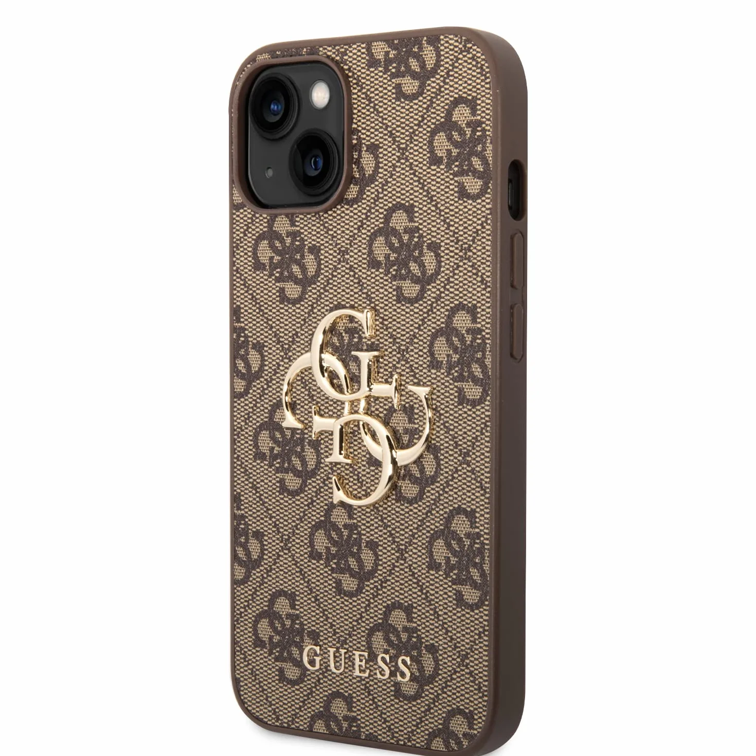 GUESS GUHCP15S4GMGBR Custodia rigida per iPhone 15 6.1", logo Big Metal