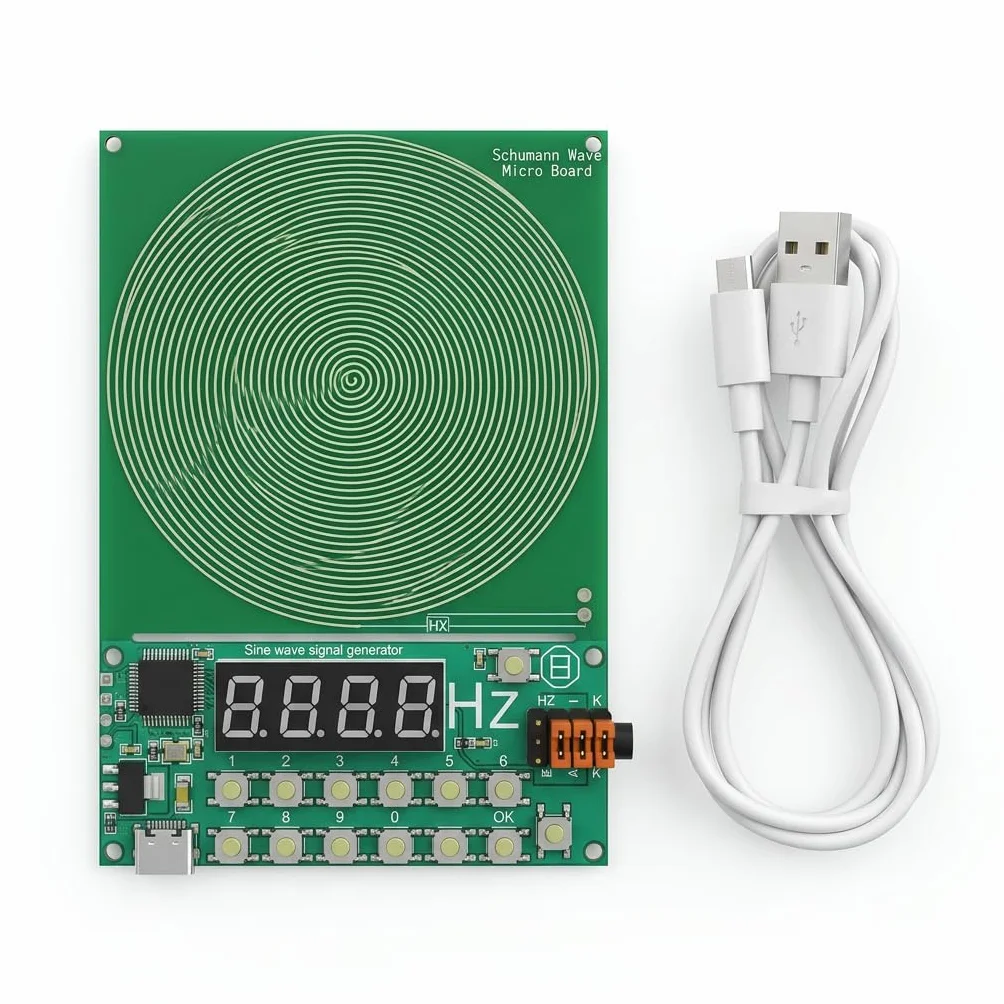 Generatore di frequenza Schumann da 7,83 Hz con display e porta USB, regolabile da 0,01 Hz a 100000 Hz, generatore di risonanza portatile per l'armonia ambientale in casa, in ufficio e per il relax.