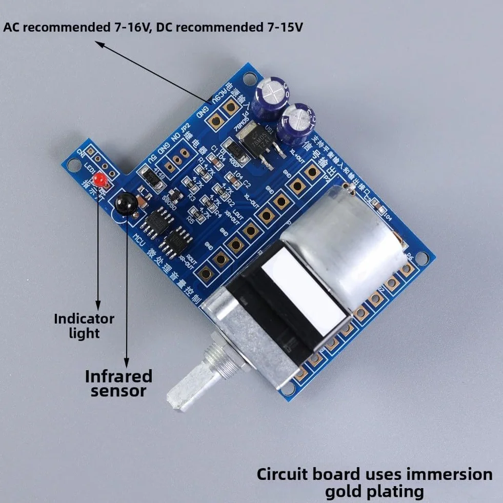 Scheda preamplificatore volume telecomandata potenziometro 100K 20x2 pollici per amplificatore audio fai da te