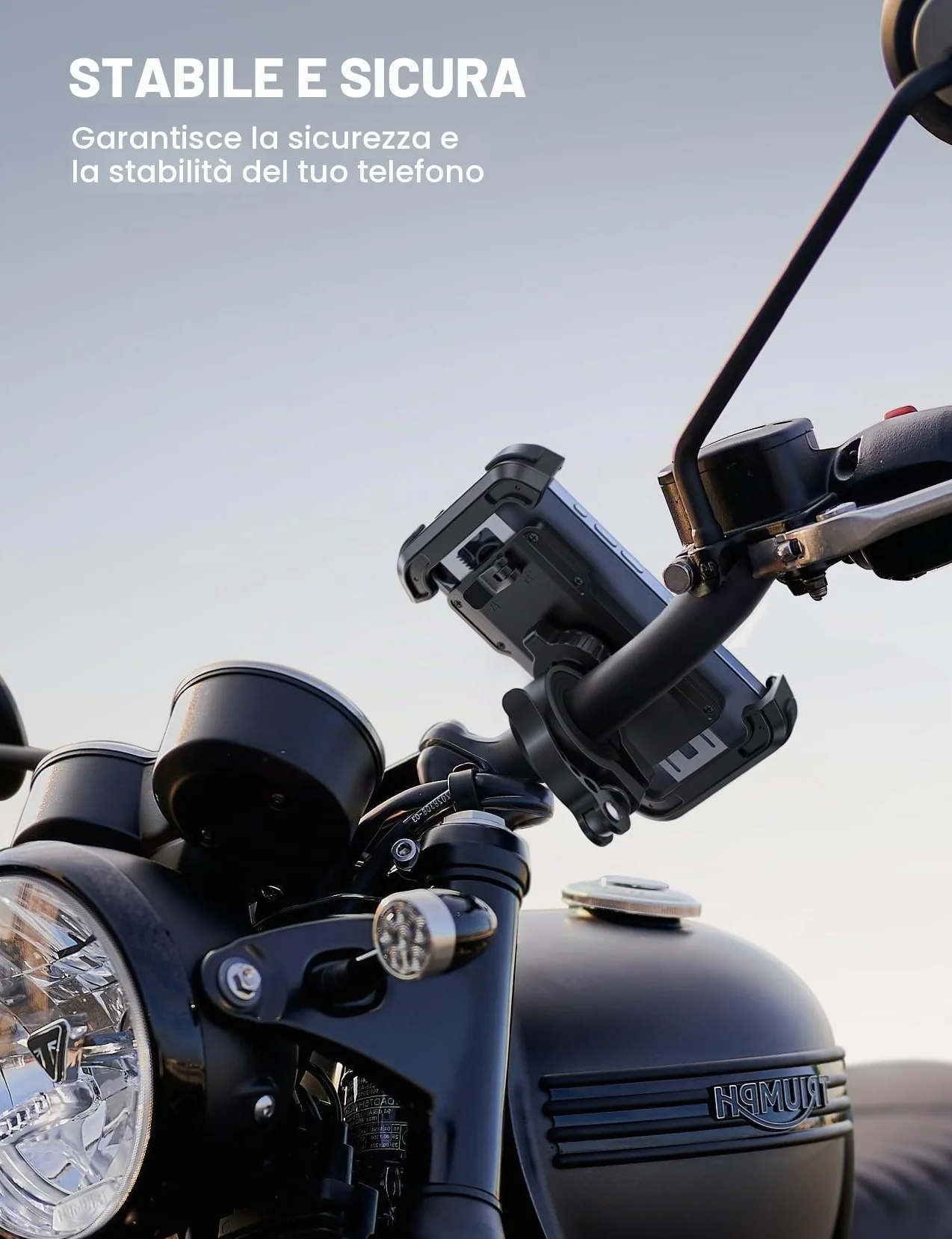 Lamicall Supporto Telefono Bicicletta Motociclo, Porta Cellulare Bici Manubrio per iPhone 17 16 15 14 13 Pro Max/Plus/Mini, Samsung S10 S9, 4.7-6.8"